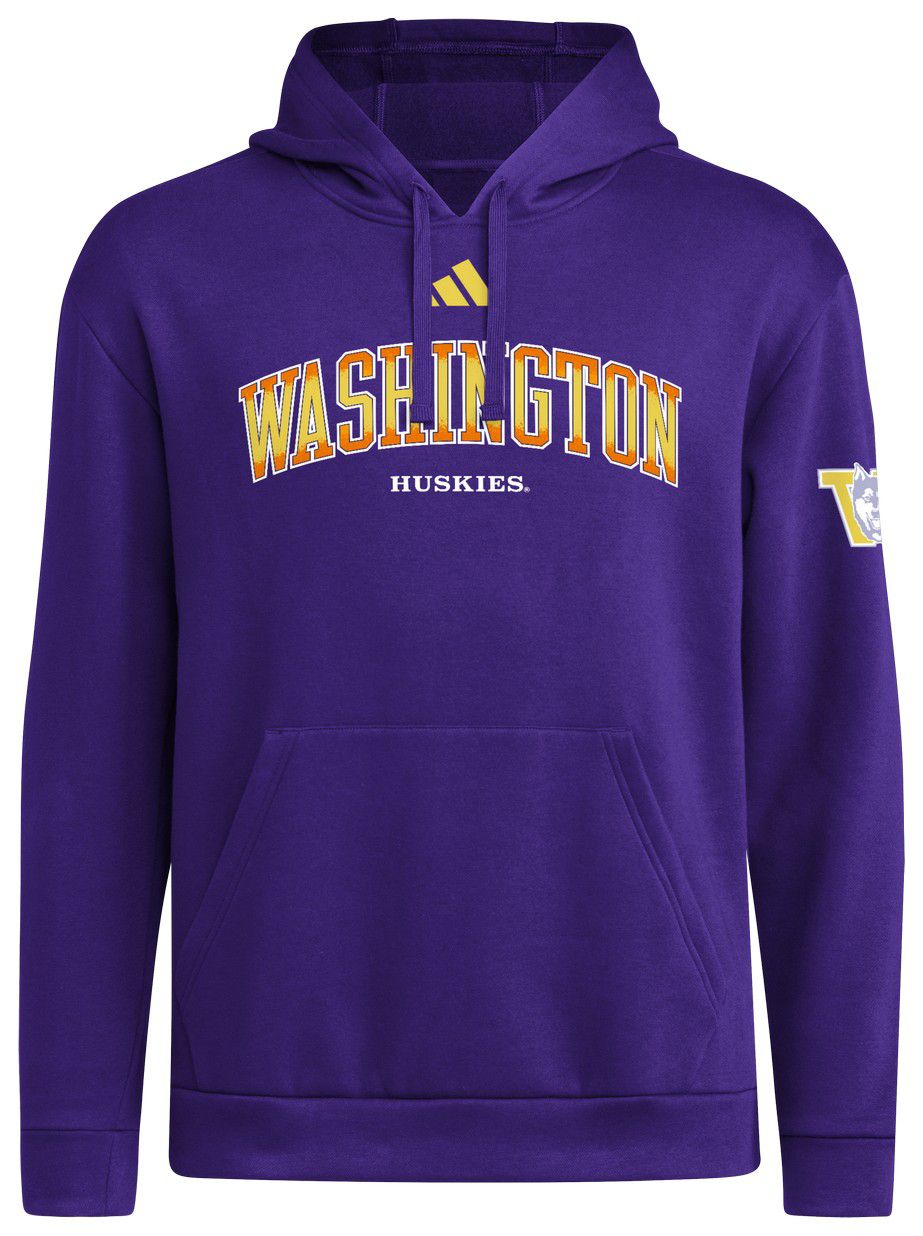 adidas Men's Washington Huskies Dark Purple Seasonal Vault Faded Dreams Fleece Pullover Hoodie