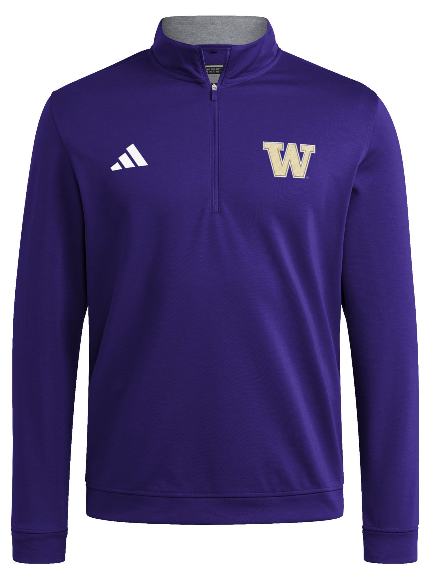 adidas Men's Washington Huskies Dark Purple Elevated 1/4 Zip Pullover