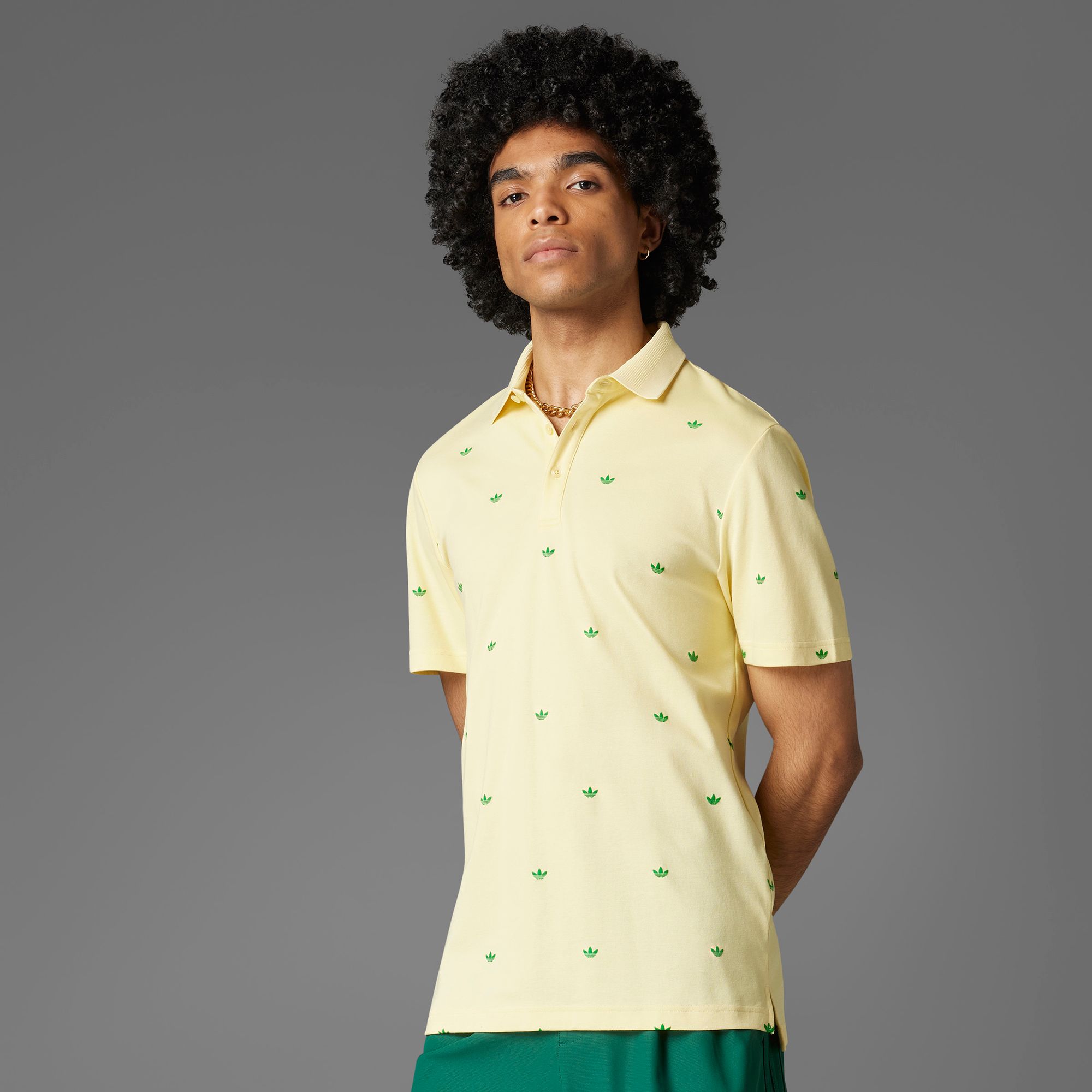 adidas Originals Men's Printed Trefoil Golf Polo
