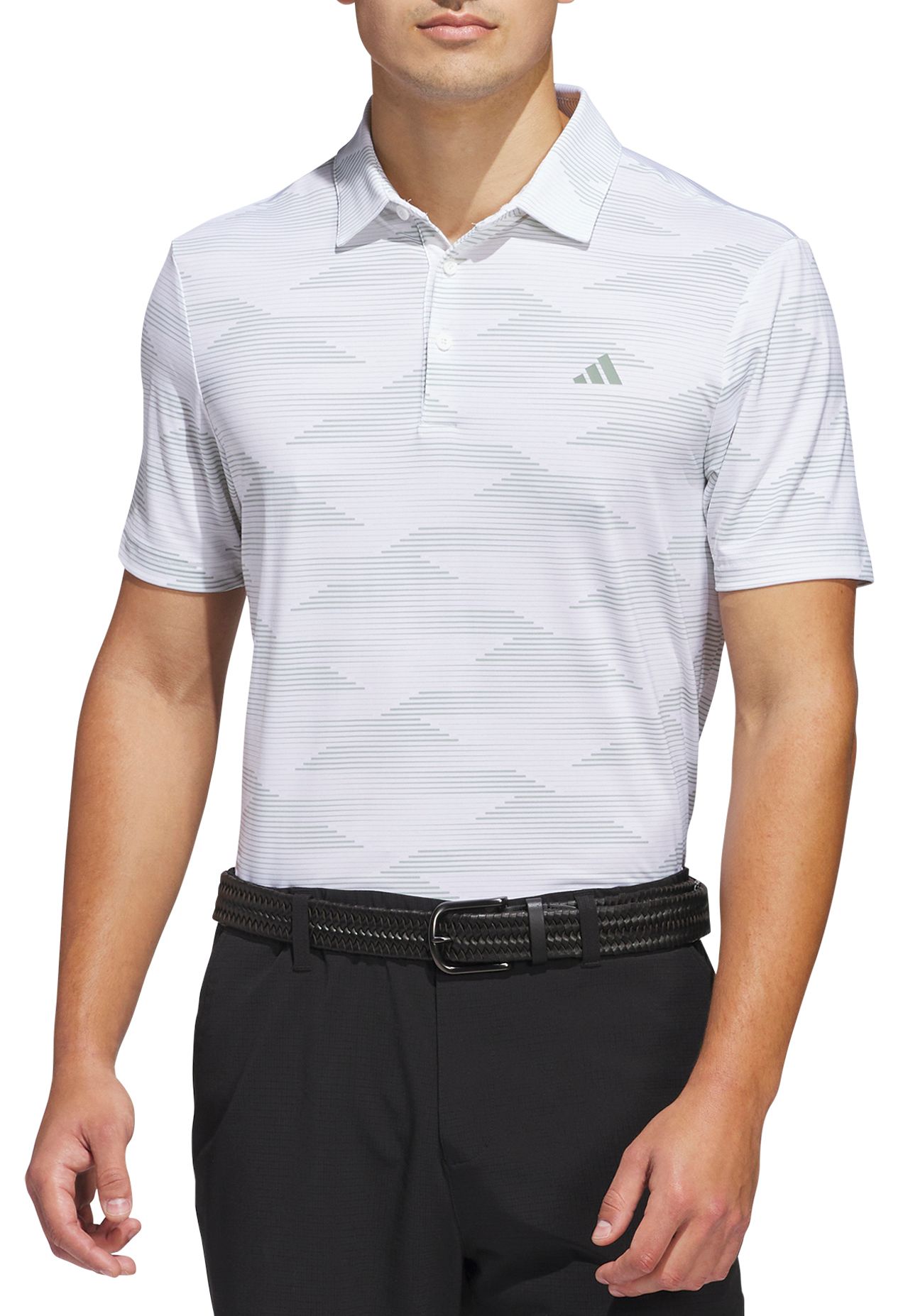 adidas Men's Ultimate365 Speed Stripe Polo Golf Shirt, XL, White