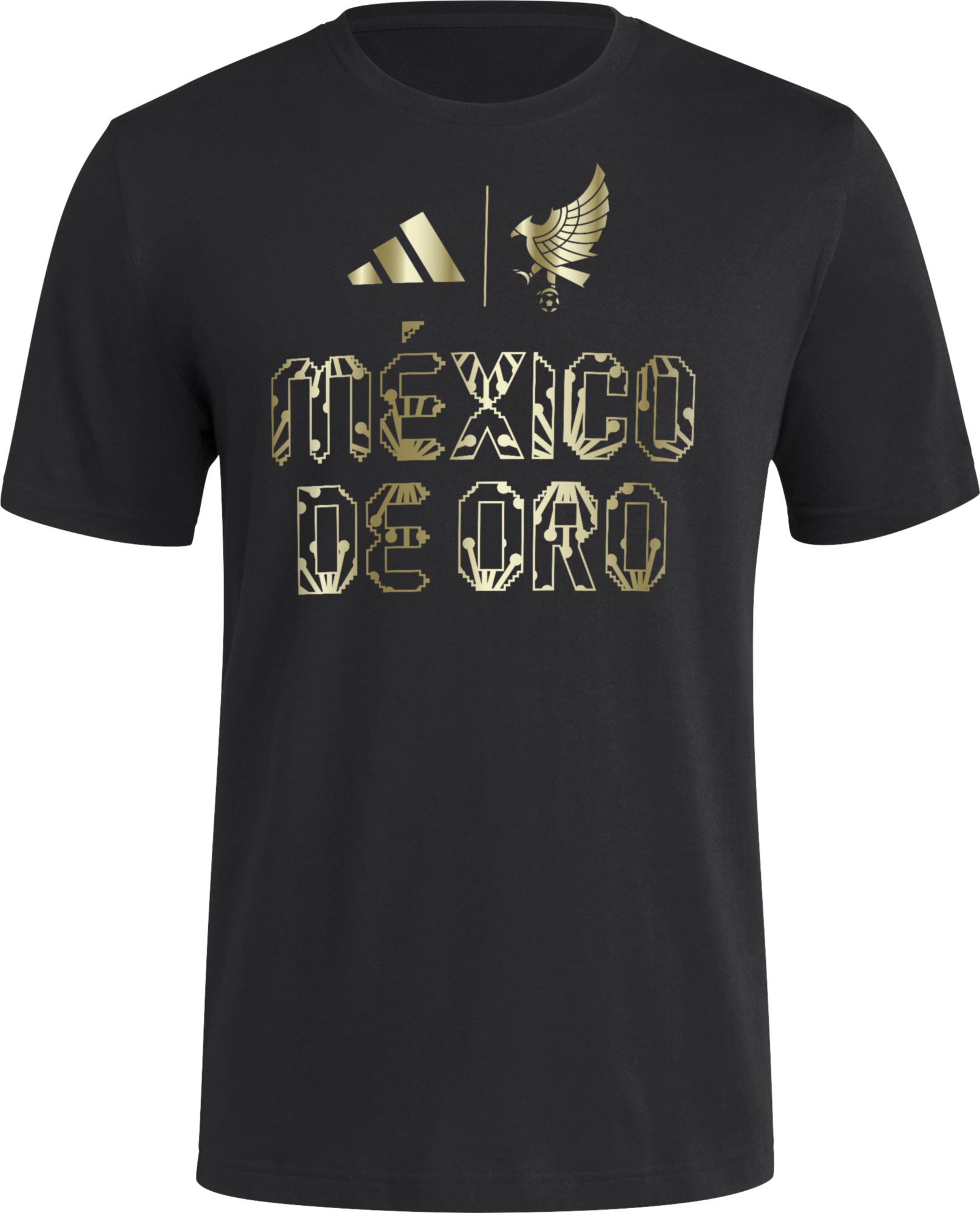 adidas Adult Mexico Manga Dorada Black Jersey Hook T-Shirt