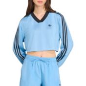 ☆NERDY☆ Women's Satin Track Top Navy adidas Originals Women's Satin Firebird Ruffle Track Top