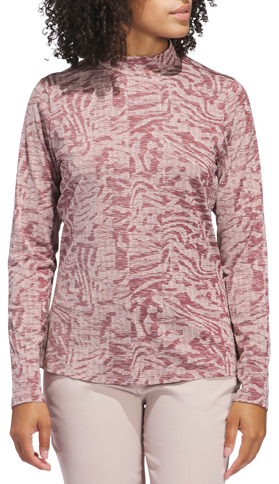 adidas Women's Ultimate365 Jacquard Long Sleeve Mock Neck Golf Shirt