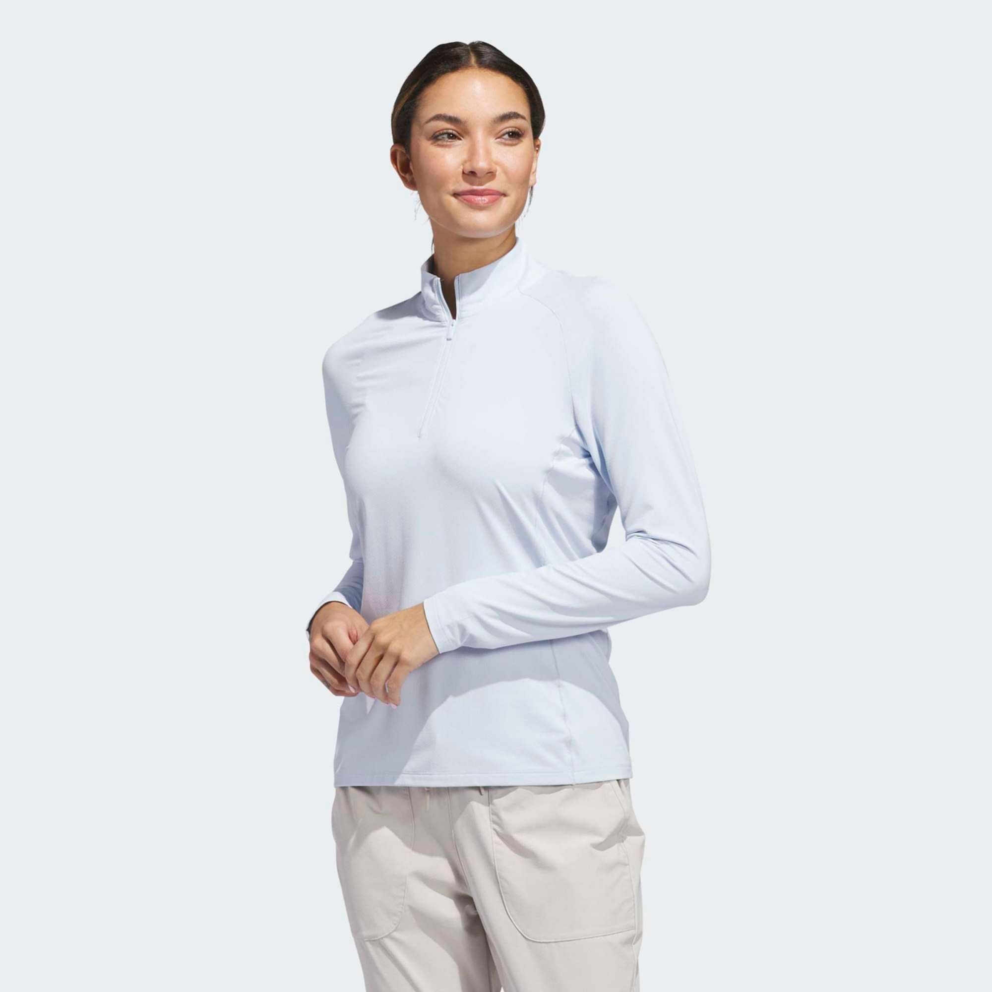 adidas Women's Ultimate365 Solid 1/4 Zip Mock Neck Golf Shirt