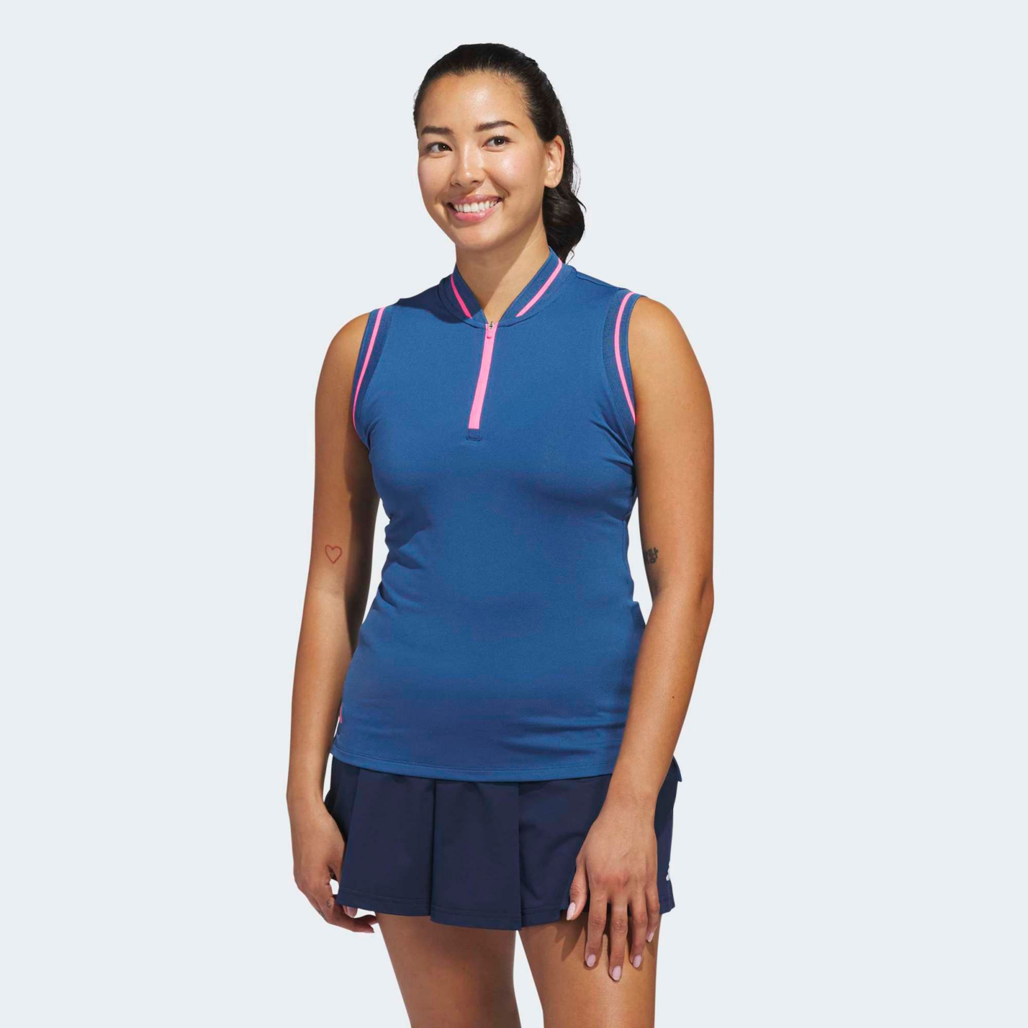 adidas Women's Ultimate365 Zip Sleeveless Golf Polo