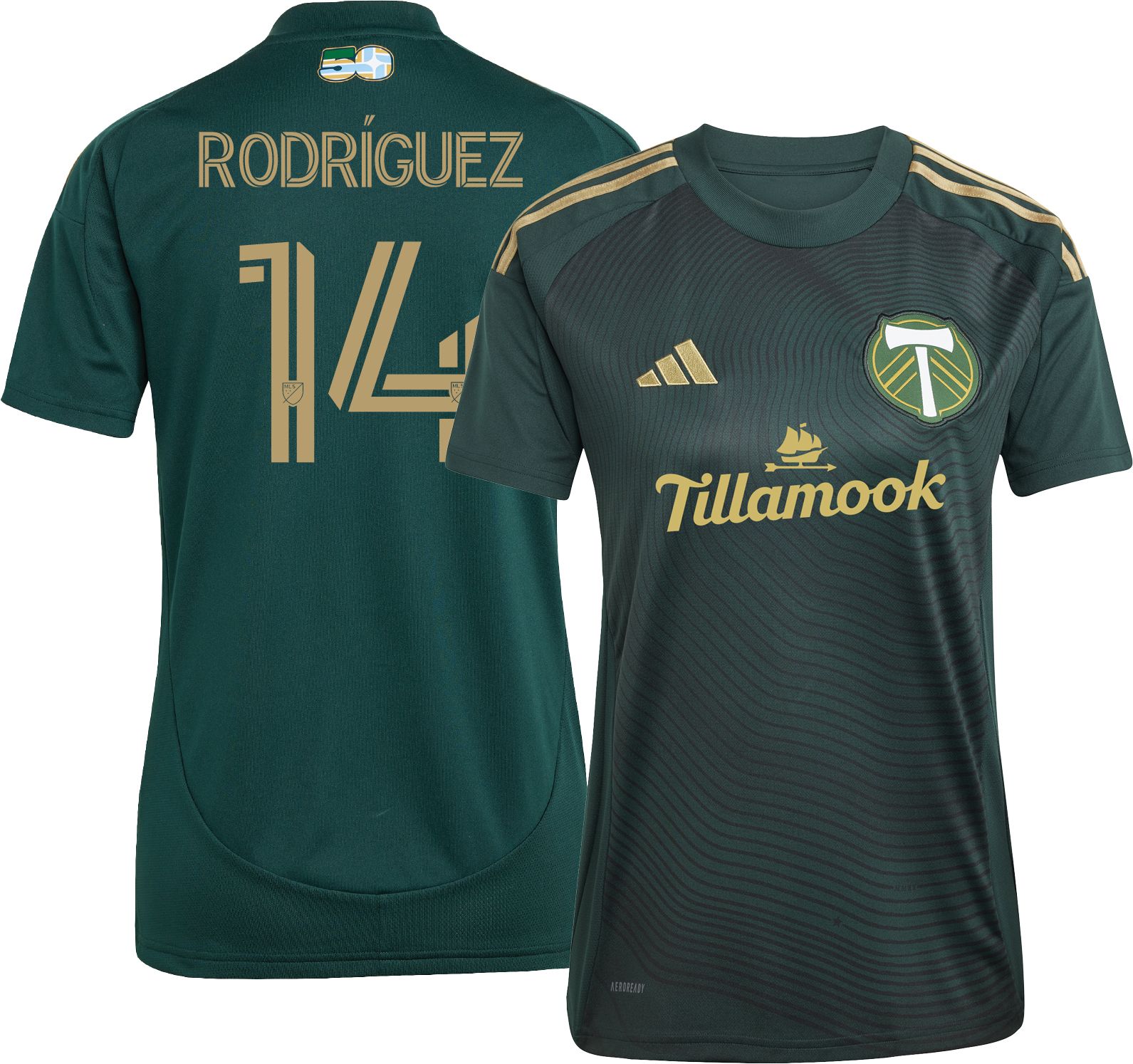 adidas Women's Portland Timbers Jonathan Rodriguez #14 2025 Primary Replica Jersey