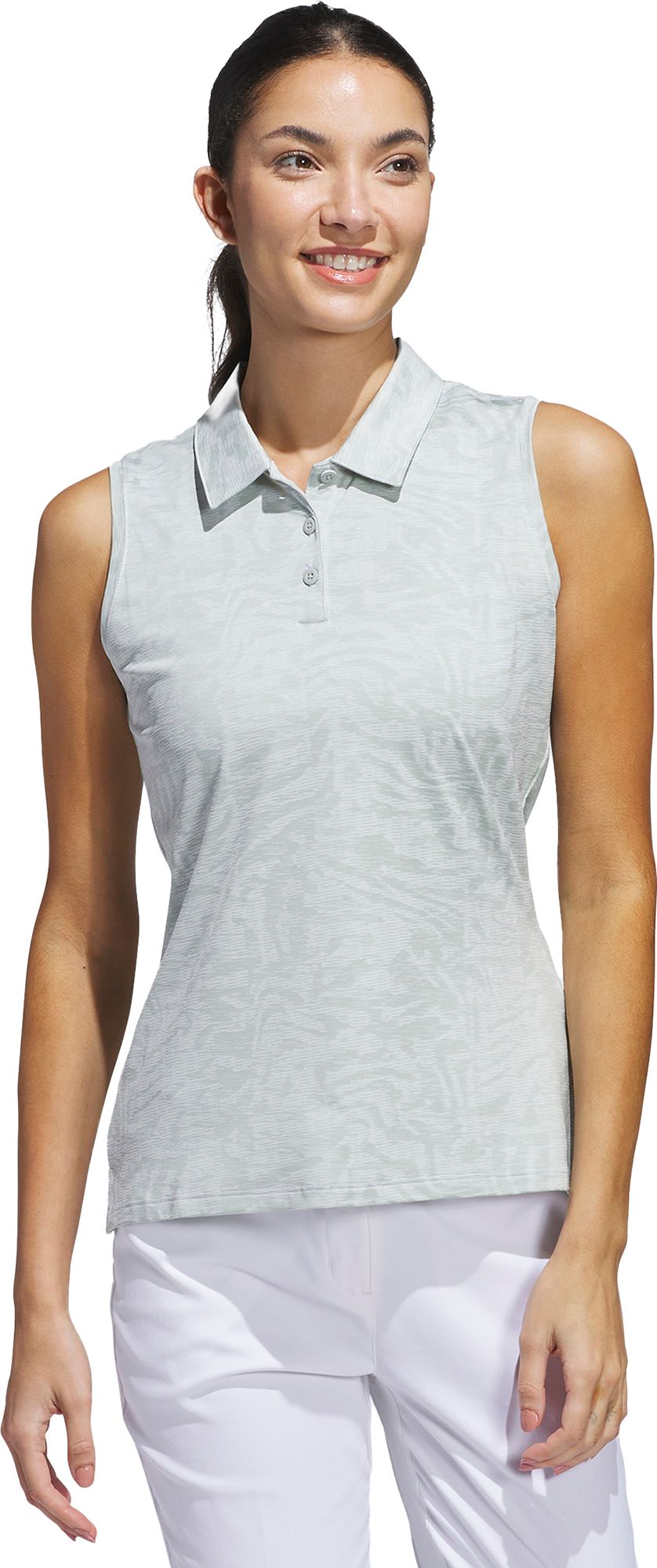 adidas Women's Ultimate365 Jacquard Sleeveless Golf Polo