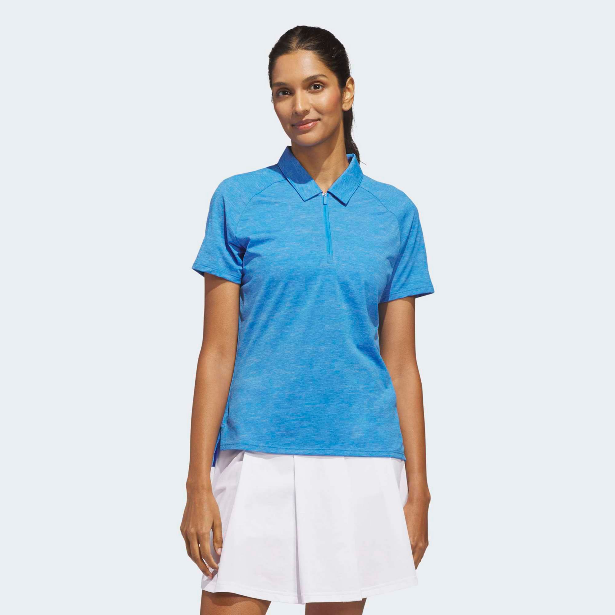 adidas Women's Ultimate365 Heathered Twistknit Short Sleeve Golf Polo