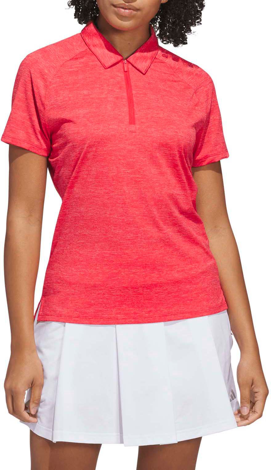 adidas Women's Ultimate365 Heathered Twistknit Short Sleeve Golf Polo