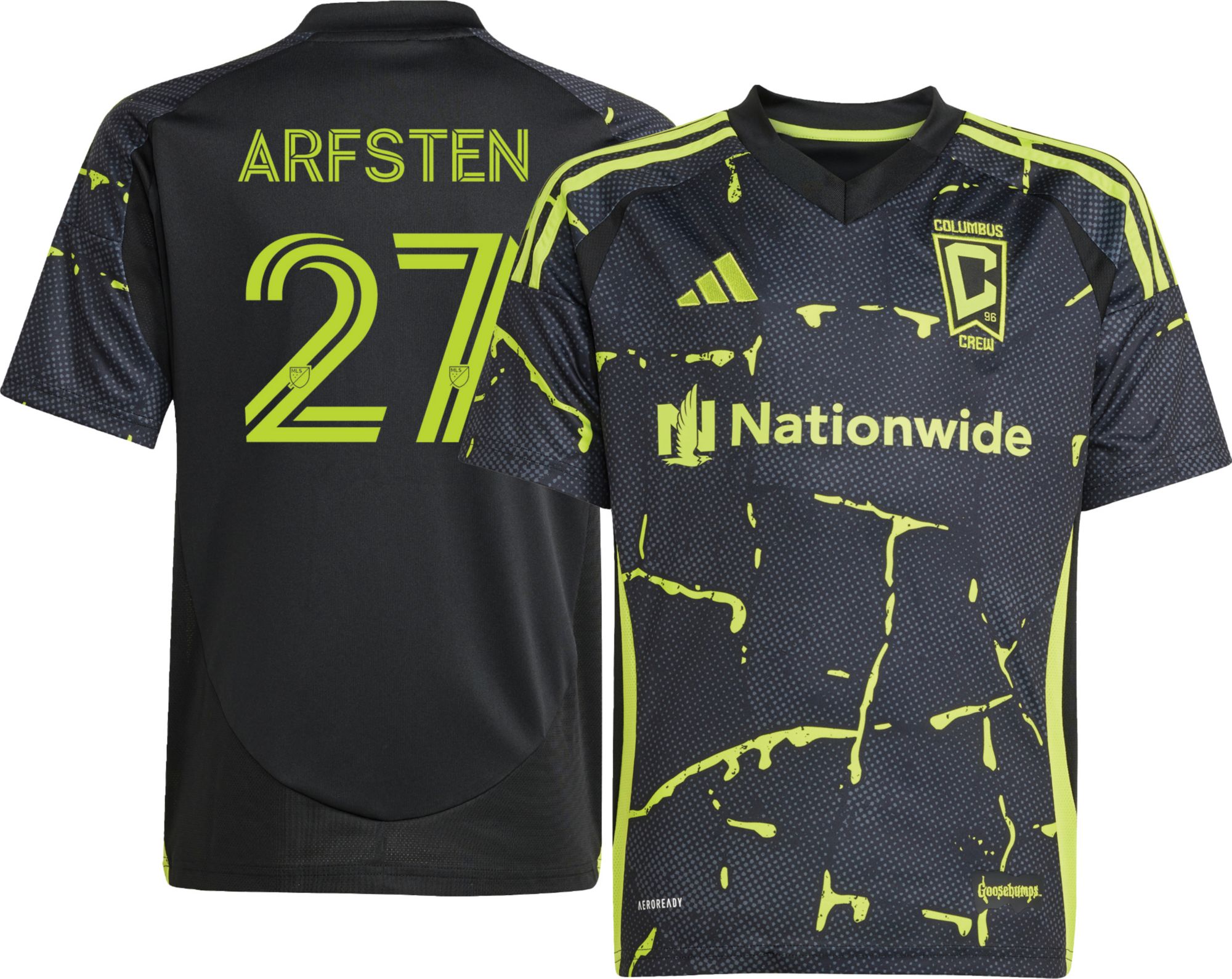 adidas Youth Columbus Crew Max Arfsten #27 2025 Secondary Replica Jersey