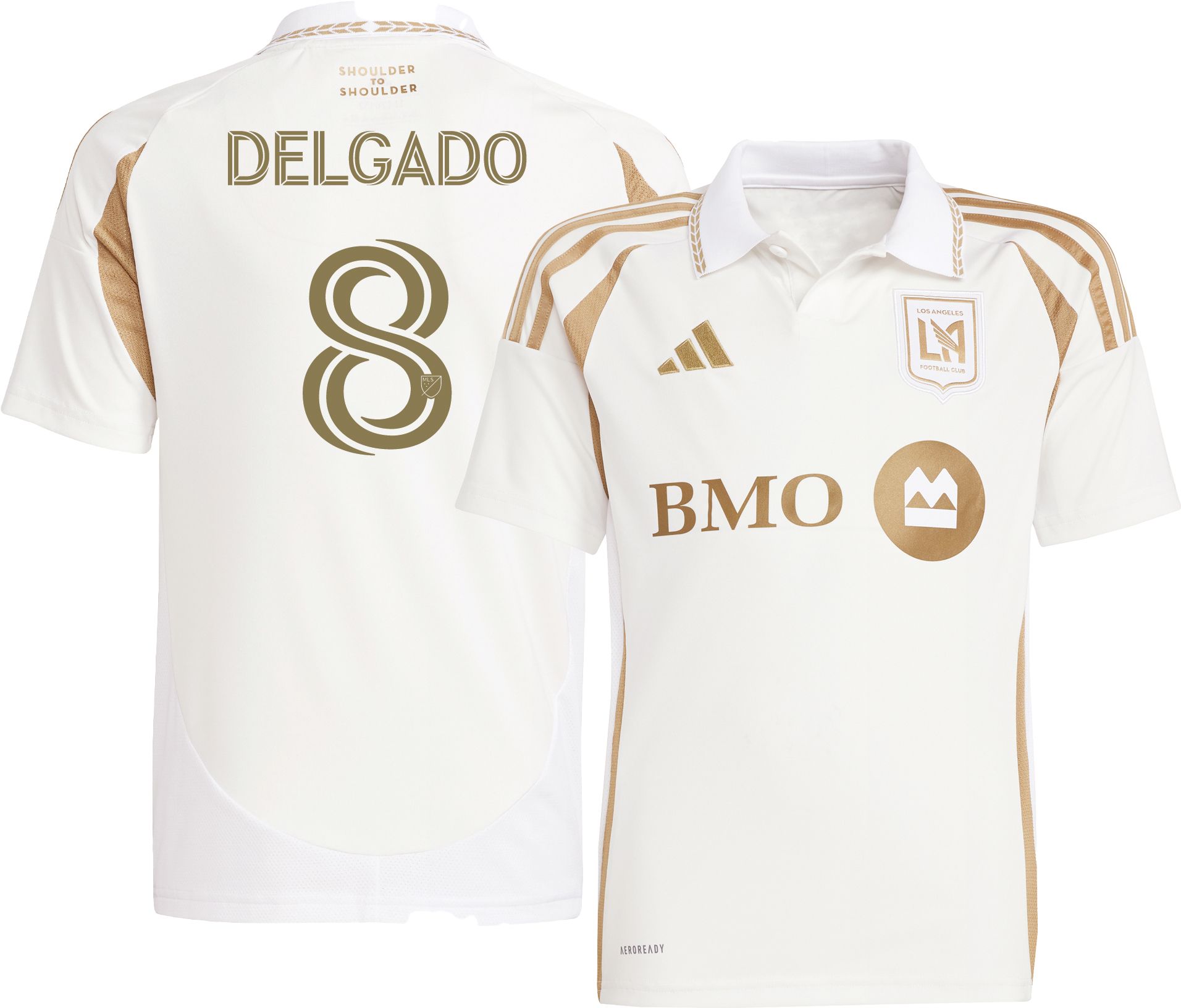 adidas Youth Los Angels FC Mark Delgado #8 2025 Secondary Replica Jersey