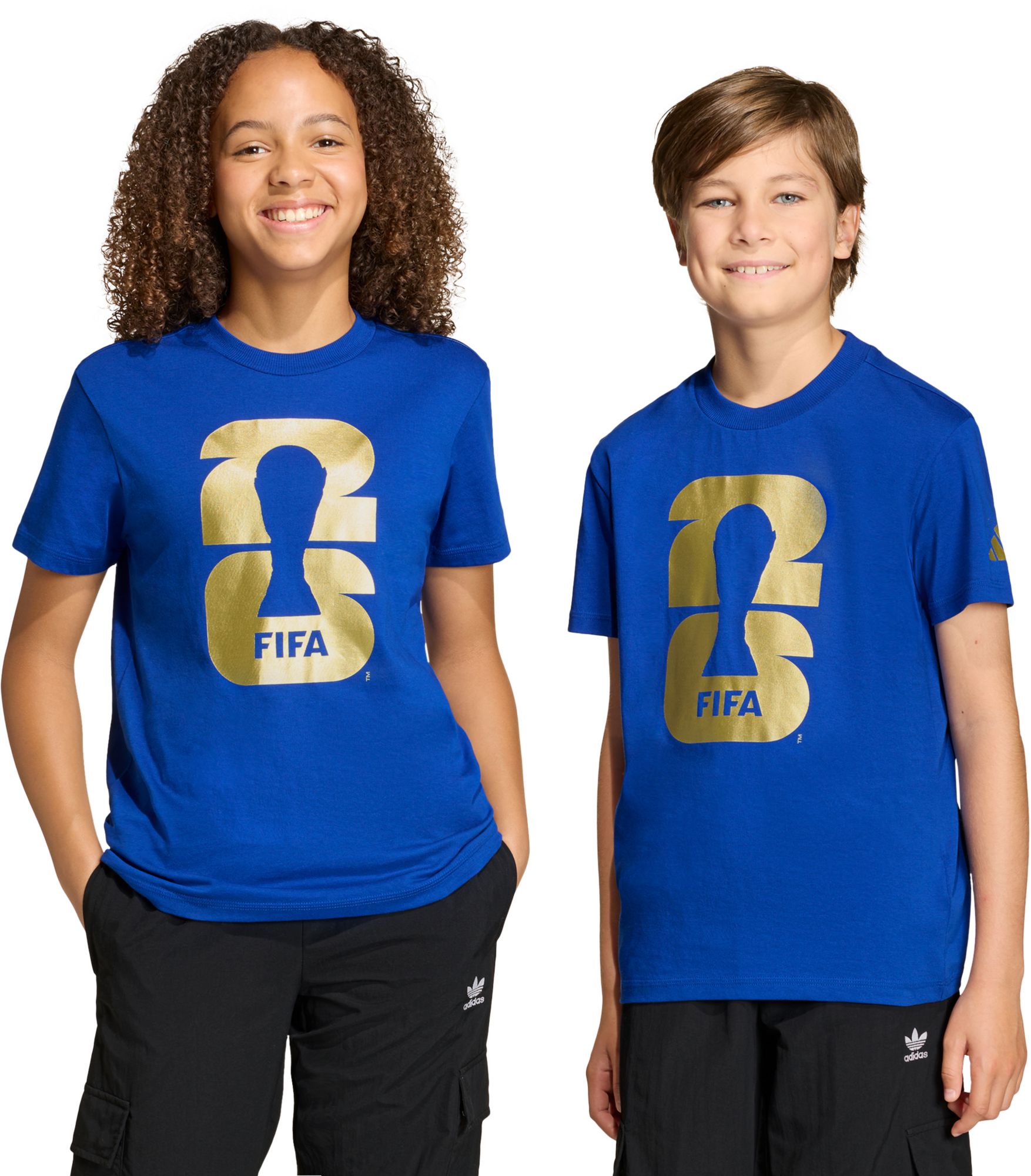 adidas Youth 2026 FIFA World Cup Official Emblem Royal T-Shirt