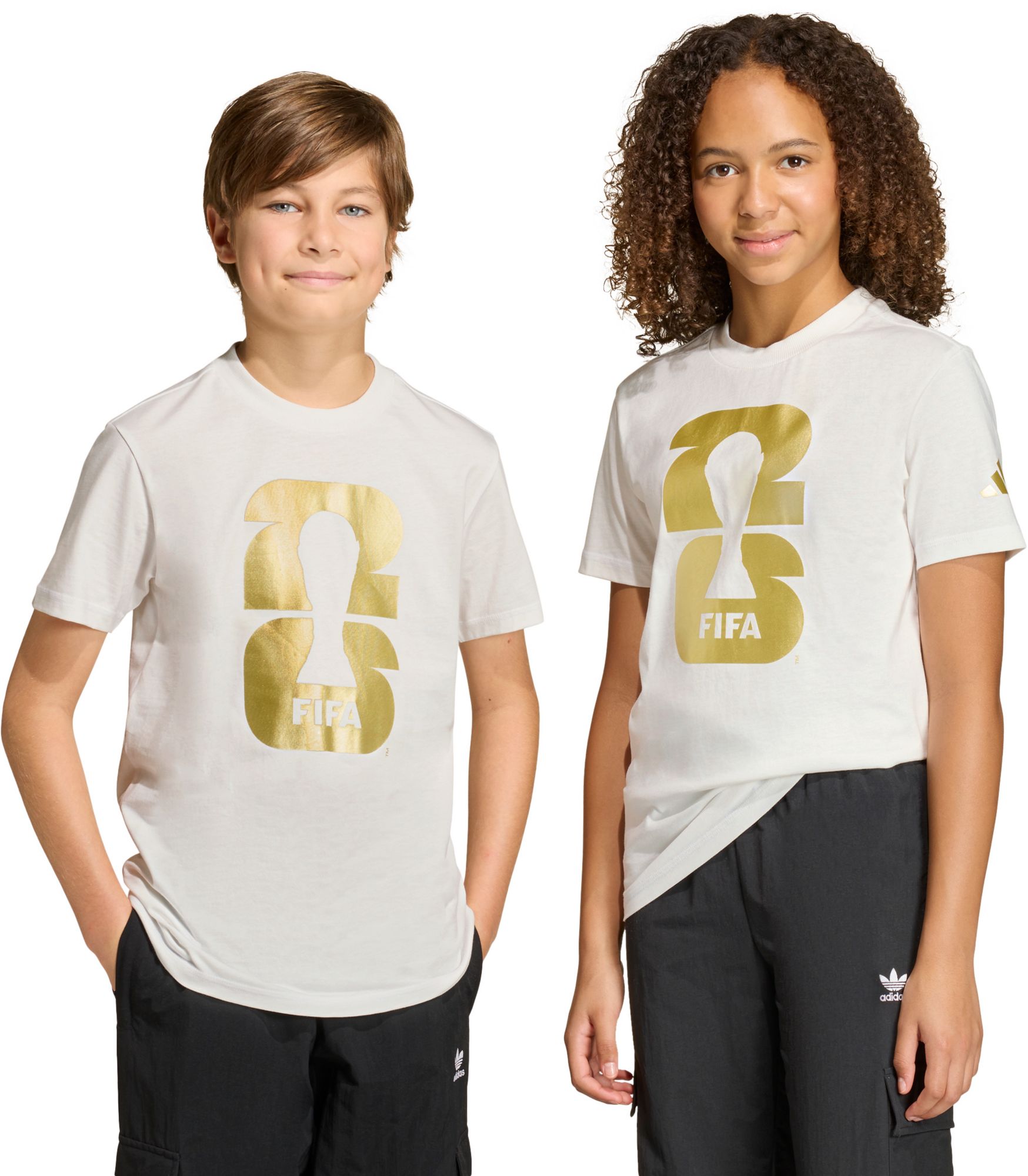 adidas Youth 2026 FIFA World Cup Official Emblem White T-Shirt