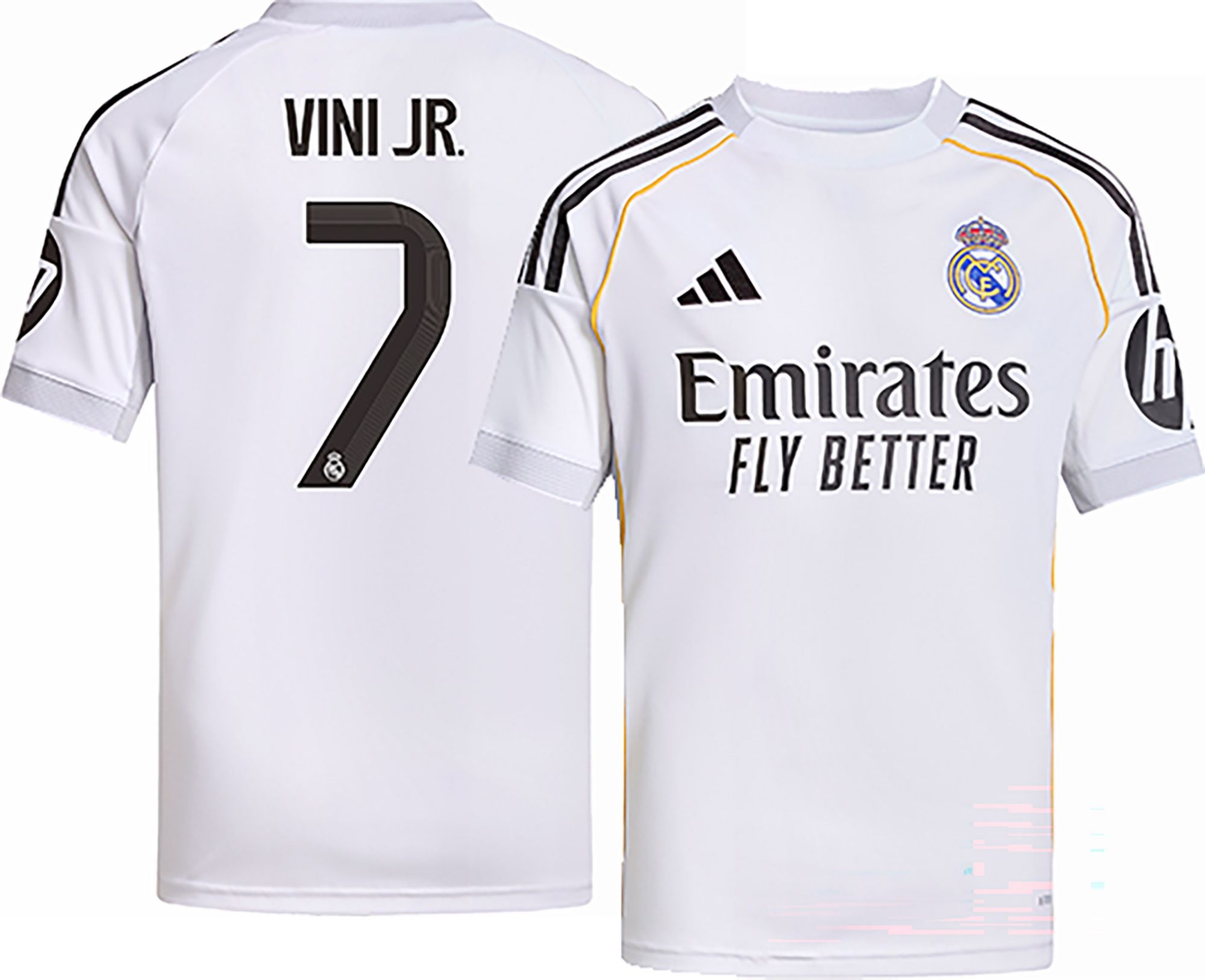 adidas Youth Real Madrid Vinicius Junior #7 2025 Home Authentic Jersey