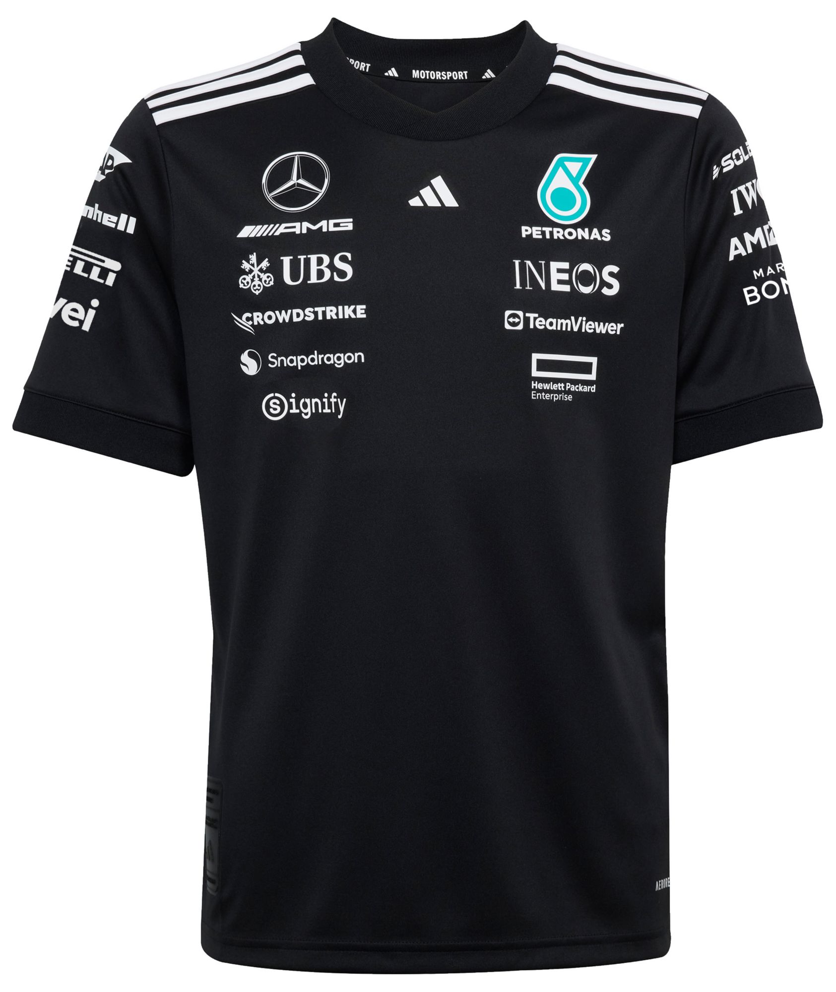 adidas Youth Mercedes Formula 1 Black Replica Jersey