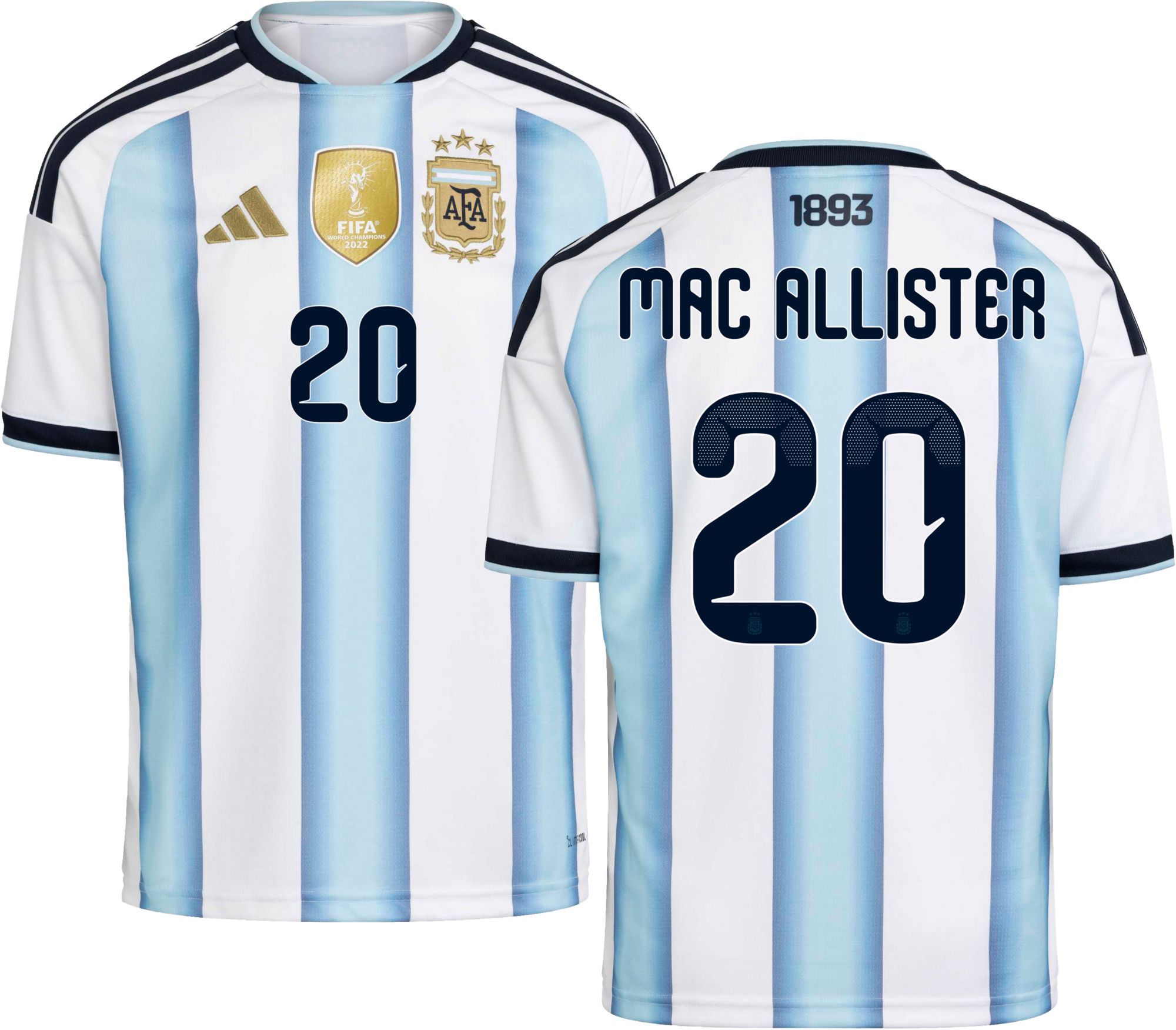 adidas Youth Argentina Alexis Mac Allister #20 2026 Home Replica Jersey