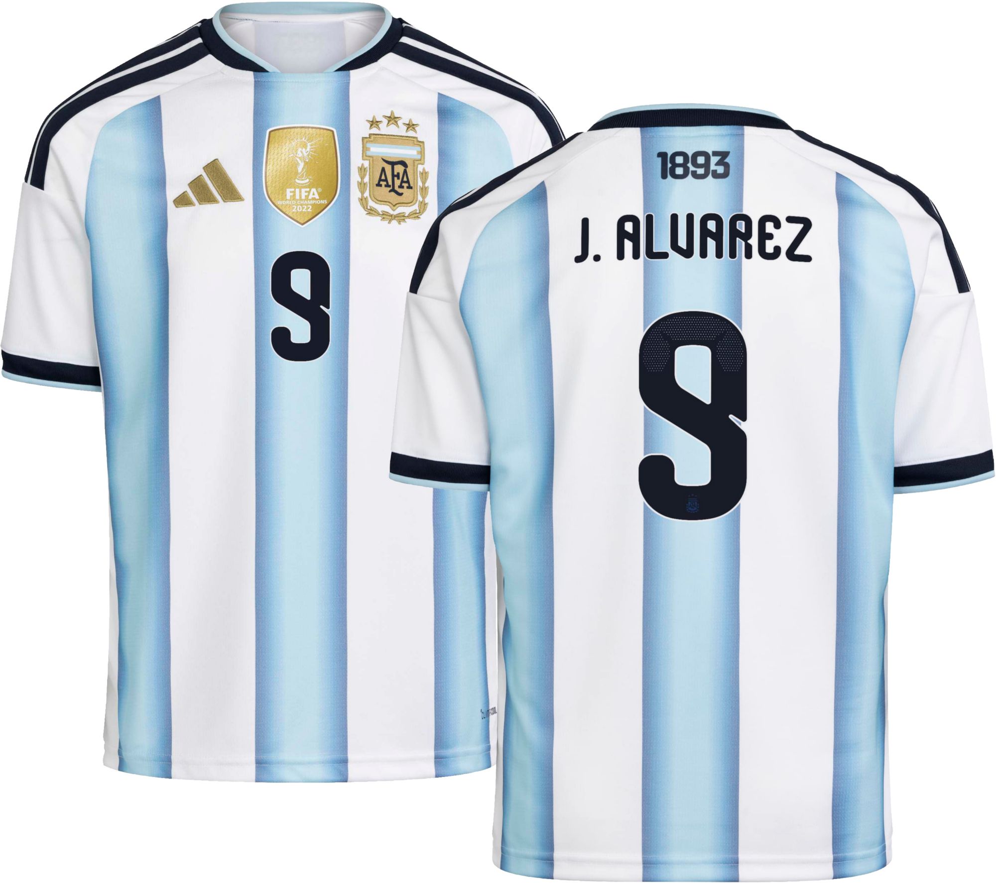 adidas Youth Argentina Julian Alvarez #9 2026 Home Replica Jersey