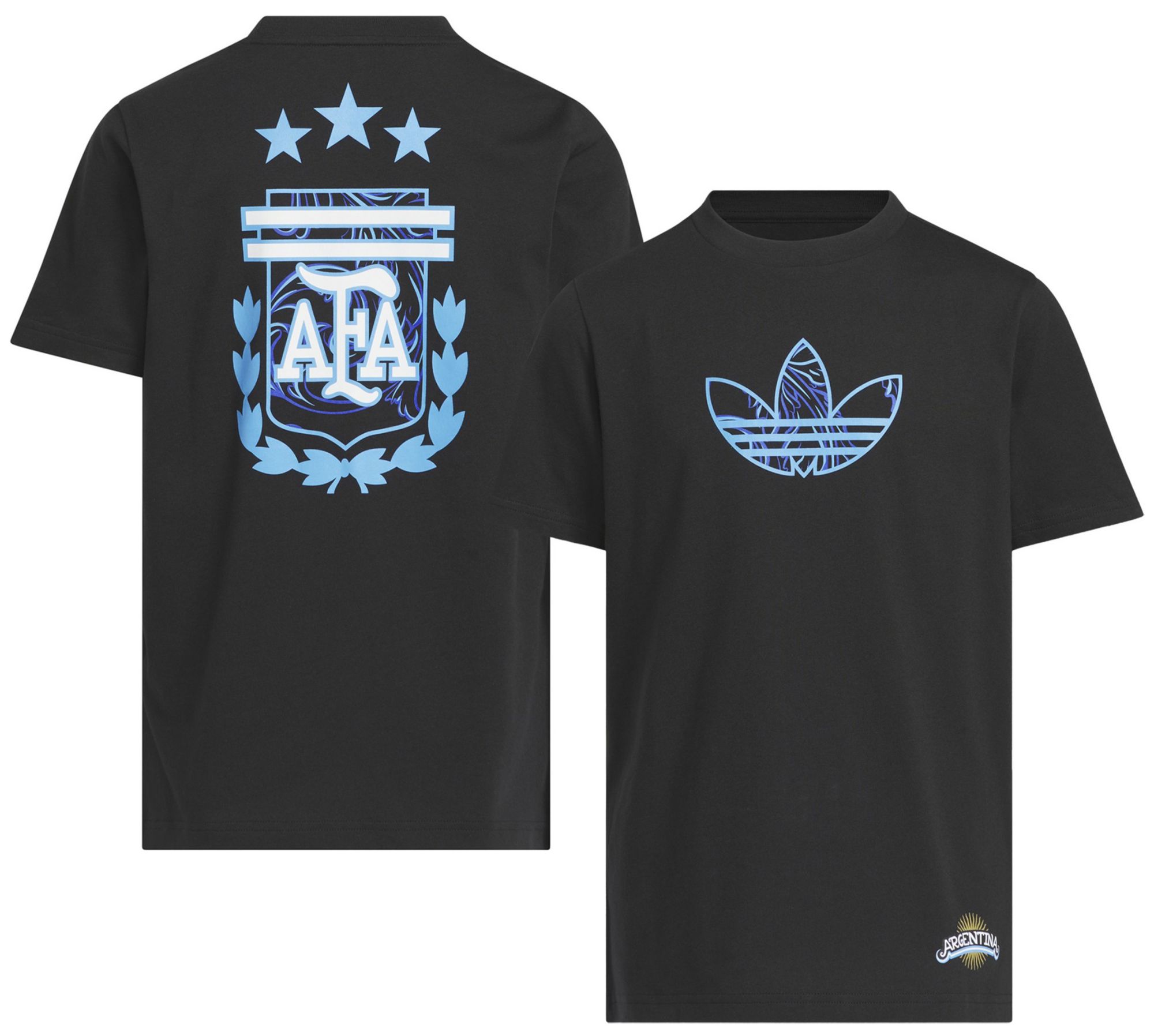 adidas Youth Argentina Black 2026 Away T-Shirt