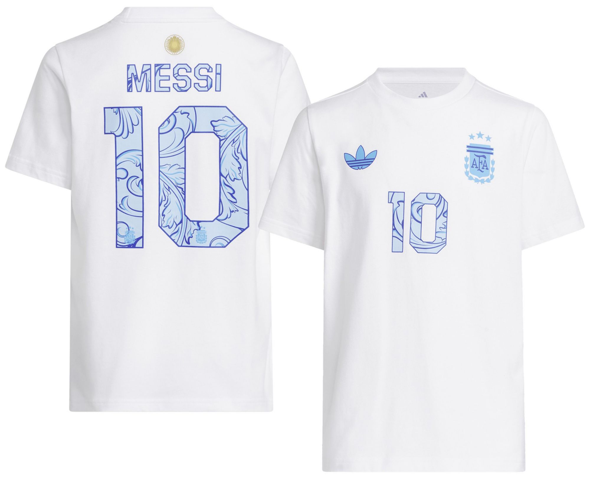 adidas Youth Argentina Lionel Messi #10 White 2026 Away Jersey