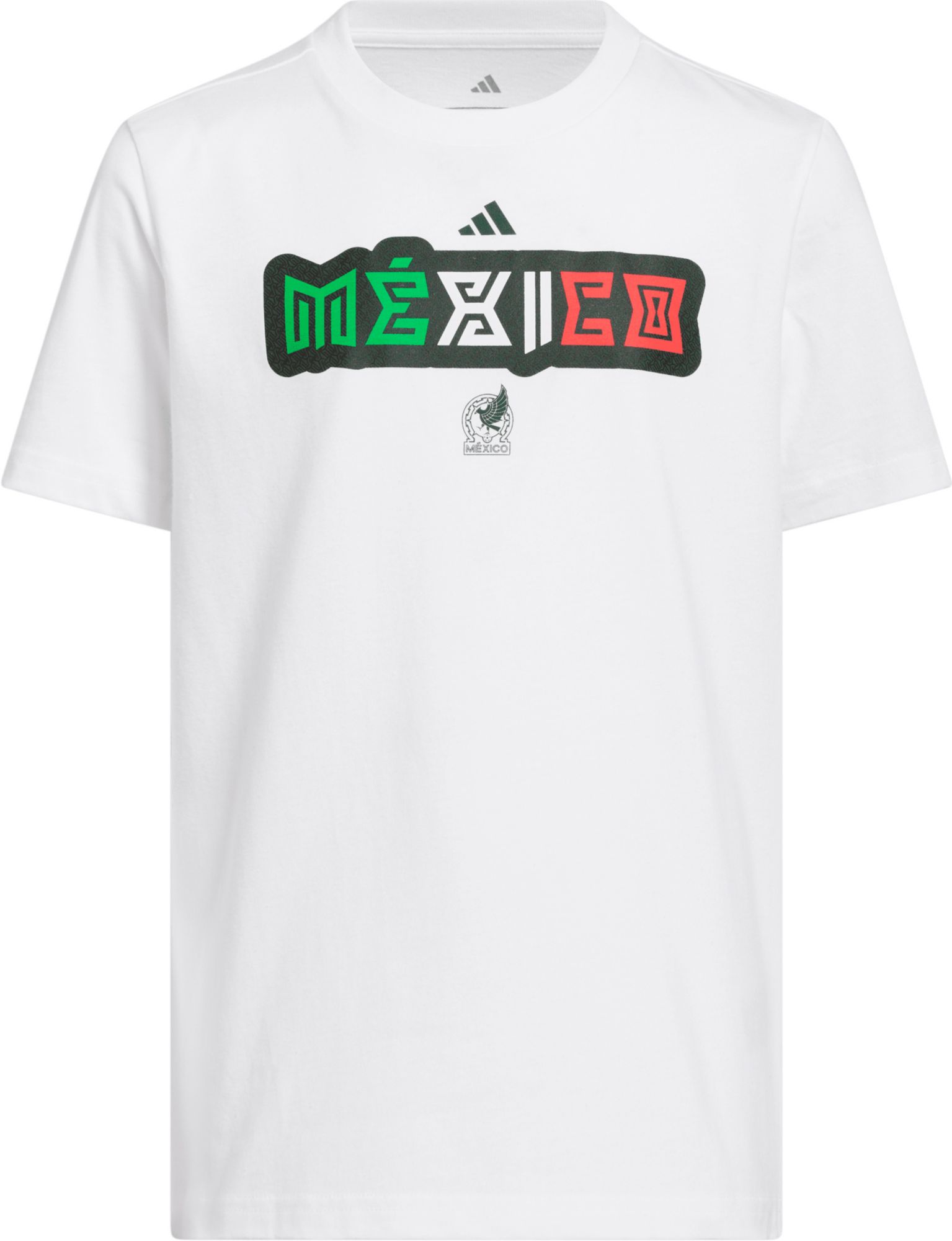 adidas Youth Mexico 2026 Home Jersey Hook White T-Shirt