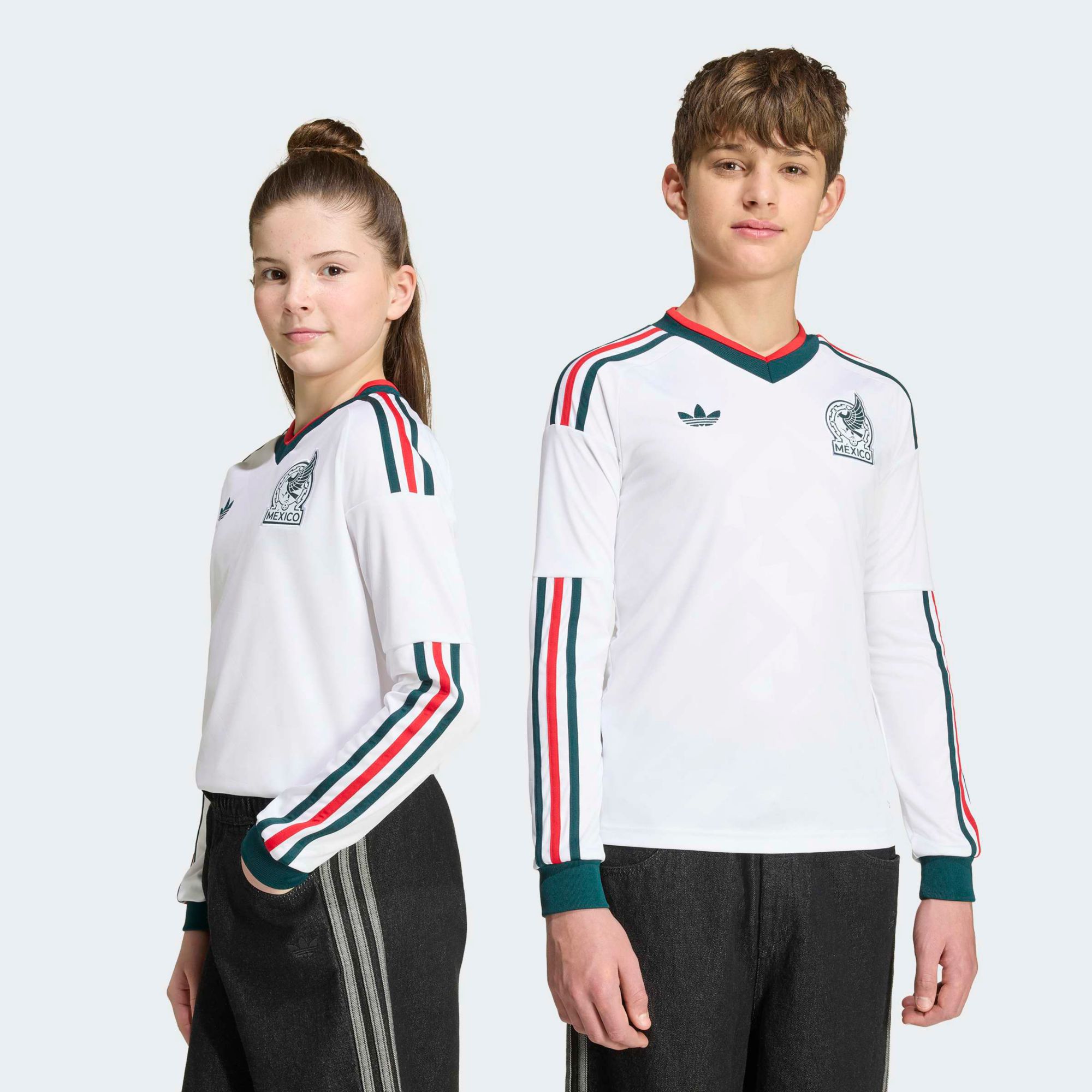 adidas Youth Mexico 2026 Away Long Sleeve Replica Jersey