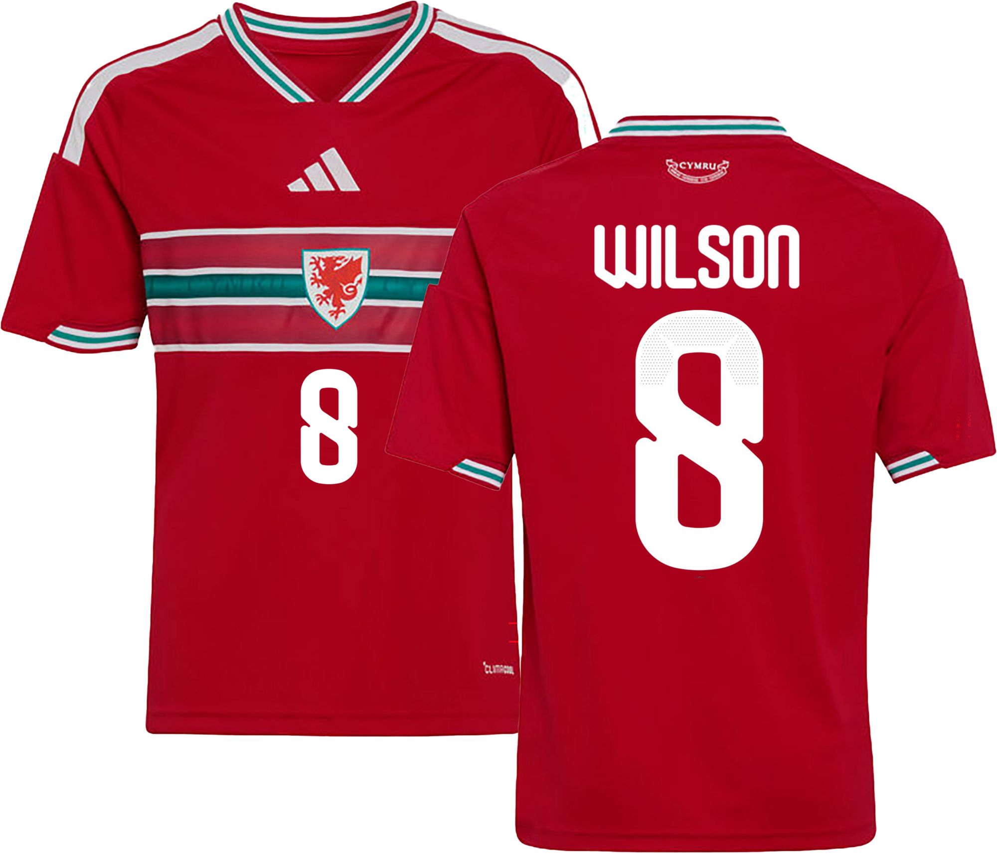 adidas Youth Wales Harry Wilson #8 2026 Home Replica Jersey