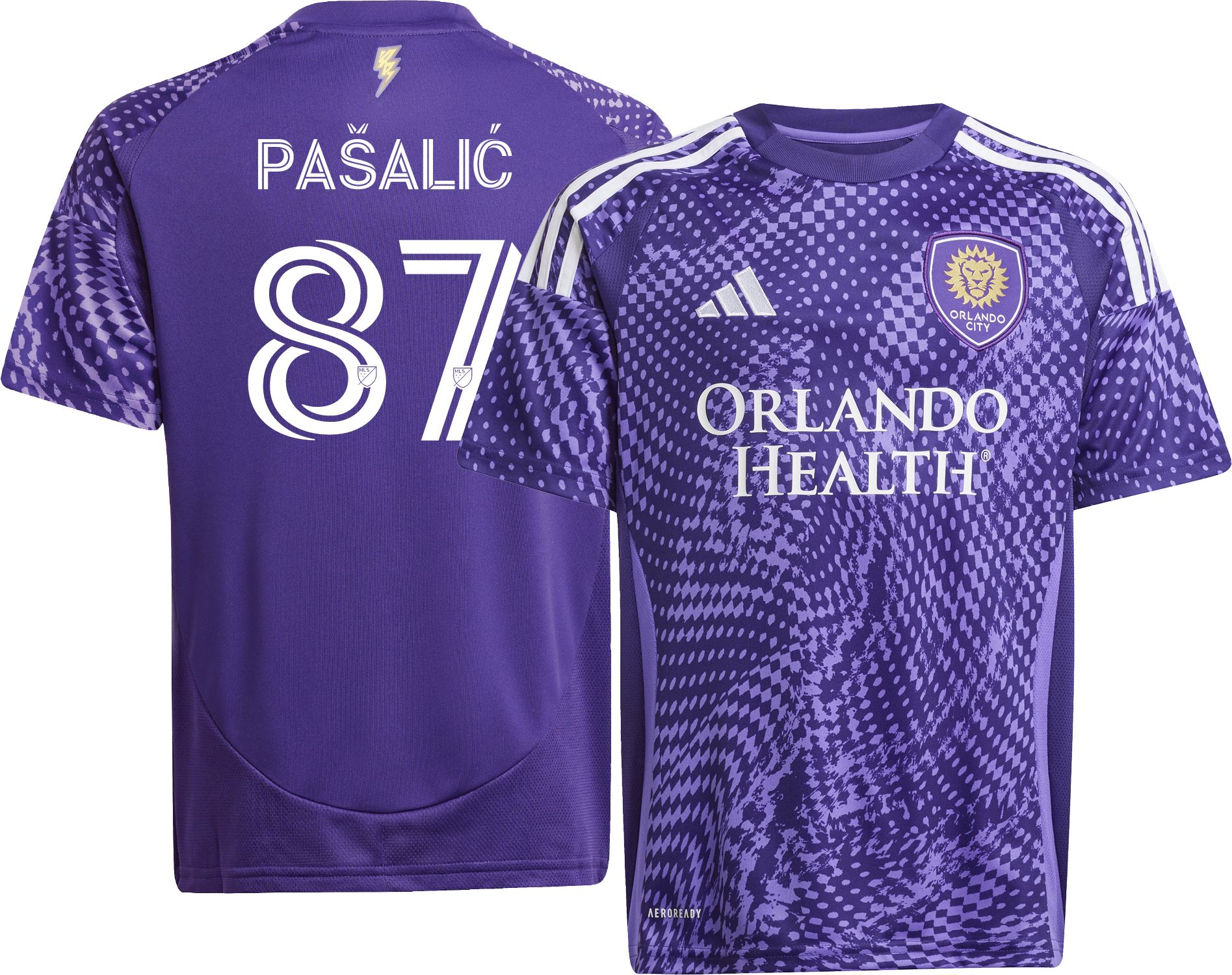 adidas Youth Orlando City Marco Pasalic #87 2025 Primary Replica Jersey