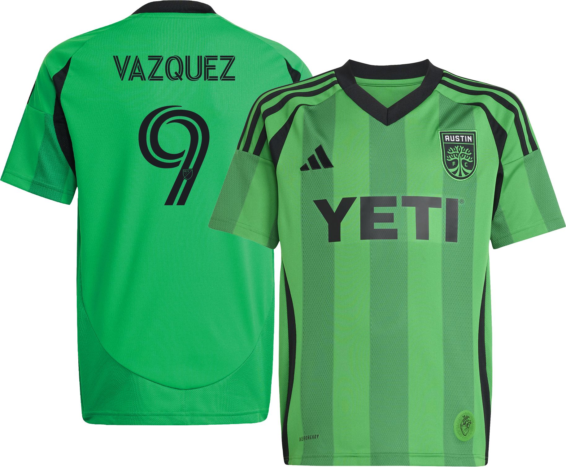adidas Youth Austin FC Brandon Vazquez #9 2025 Primary Replica Jersey