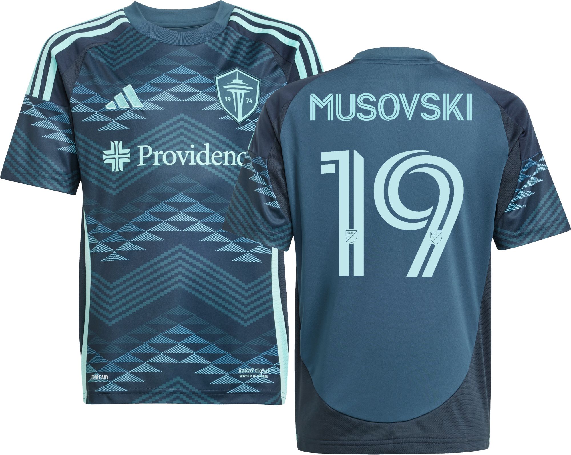 adidas Youth Seattle Sounders Danny Musovski #19 2025 Secondary Replica Jersey