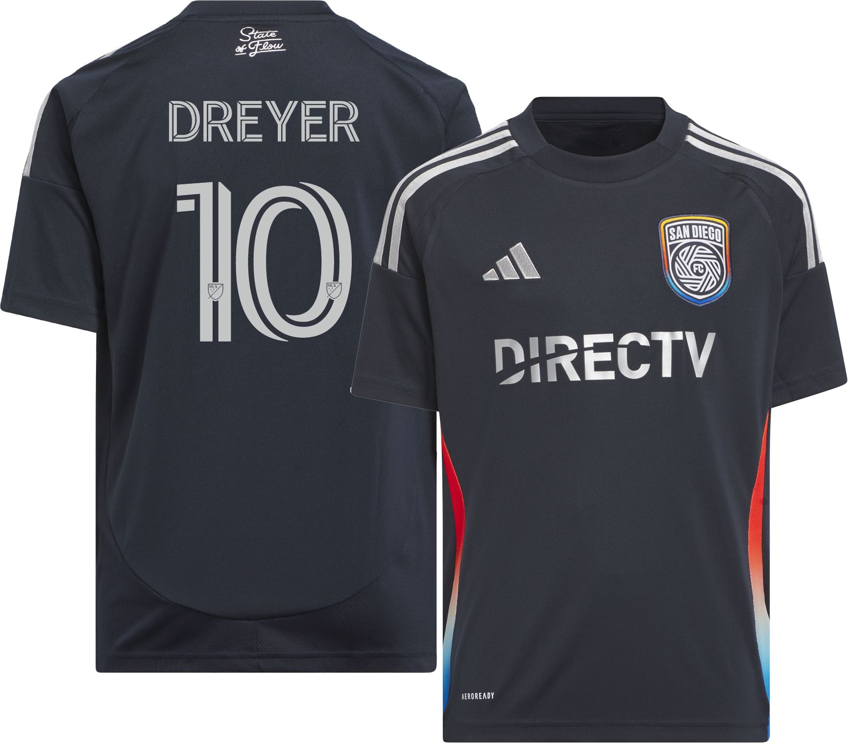 adidas Youth San Diego FC Anders Dreyer #10 2025 Primary Replica Jersey