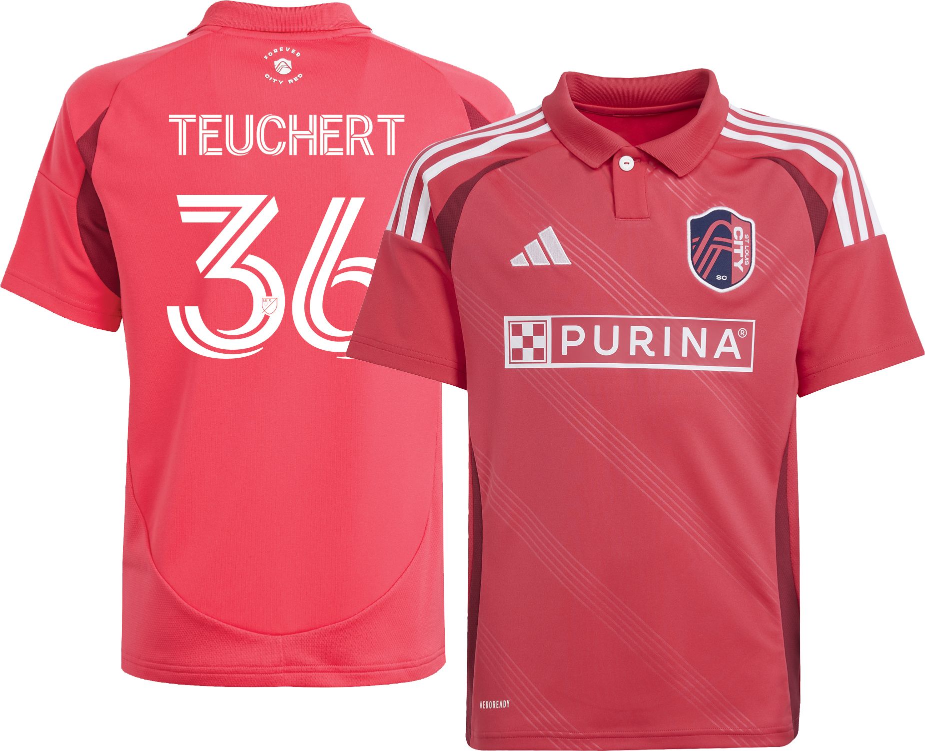 adidas Youth St. Louis City SC Cedric Teuchert #36 2025 Primary Replica Jersey