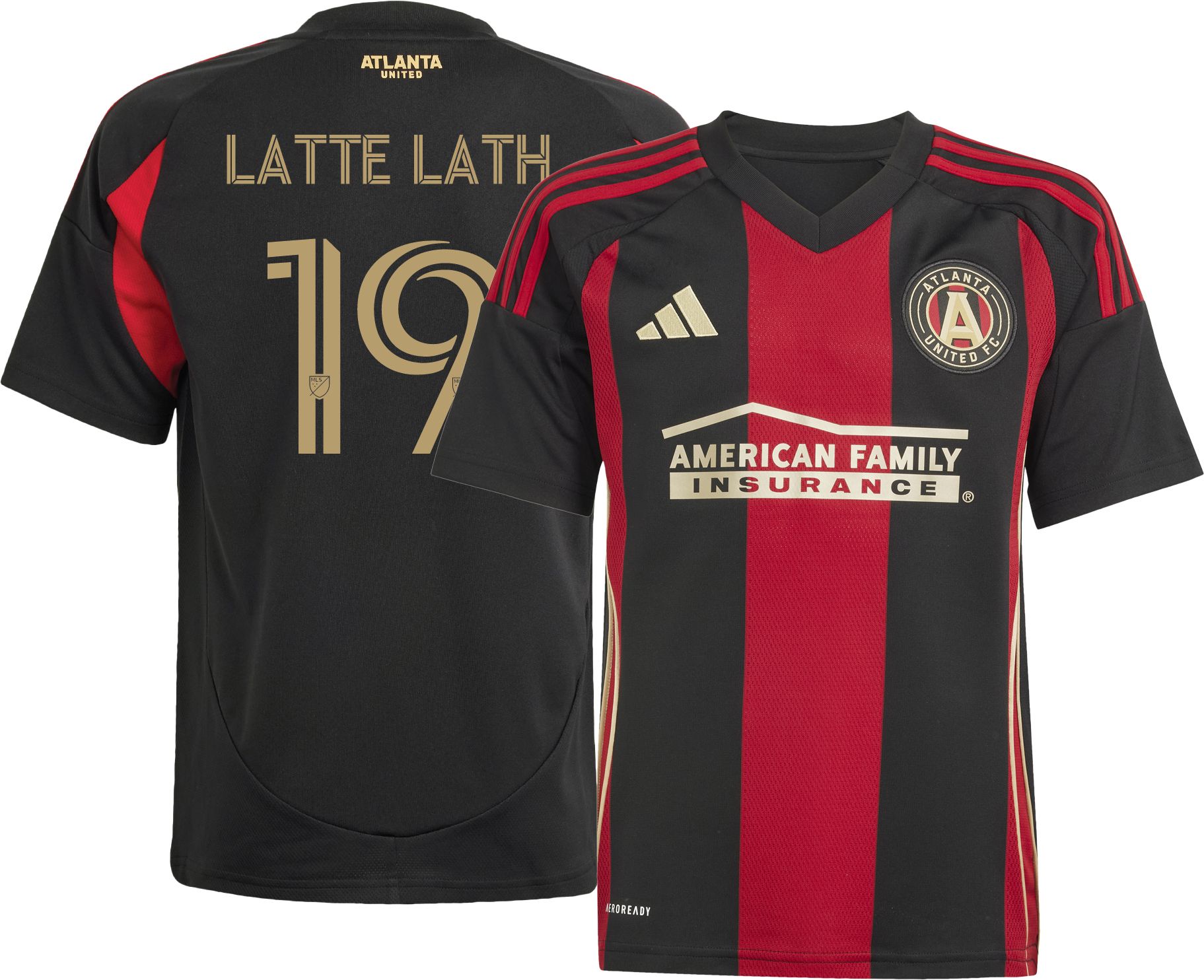 adidas Youth Atlanta United Emmanuel Latte Lath #19 2025 Primary Replica Jersey