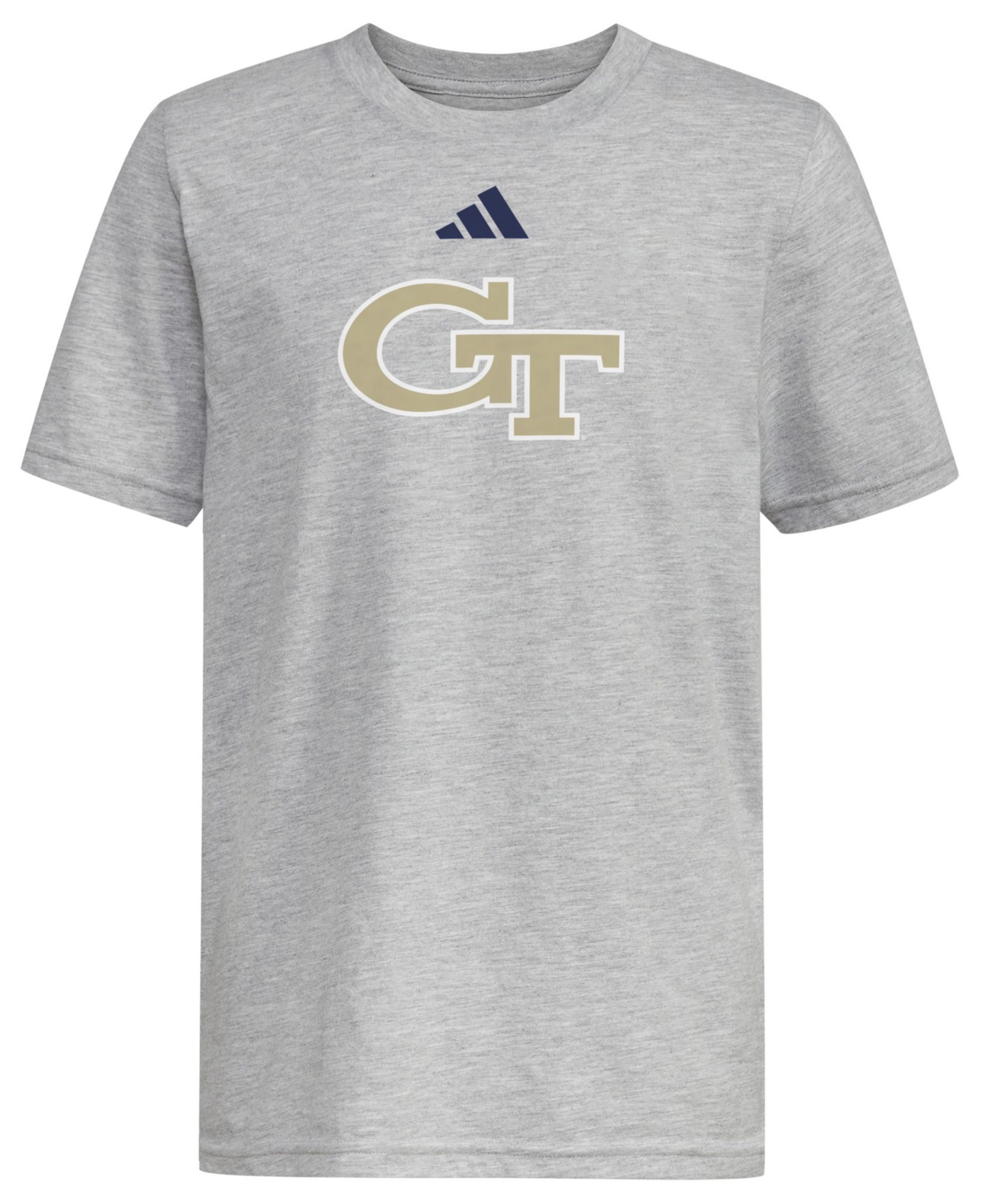 adidas Youth Georgia Tech Yellow Jackets Grey Heather Fresh Logo T-Shirt