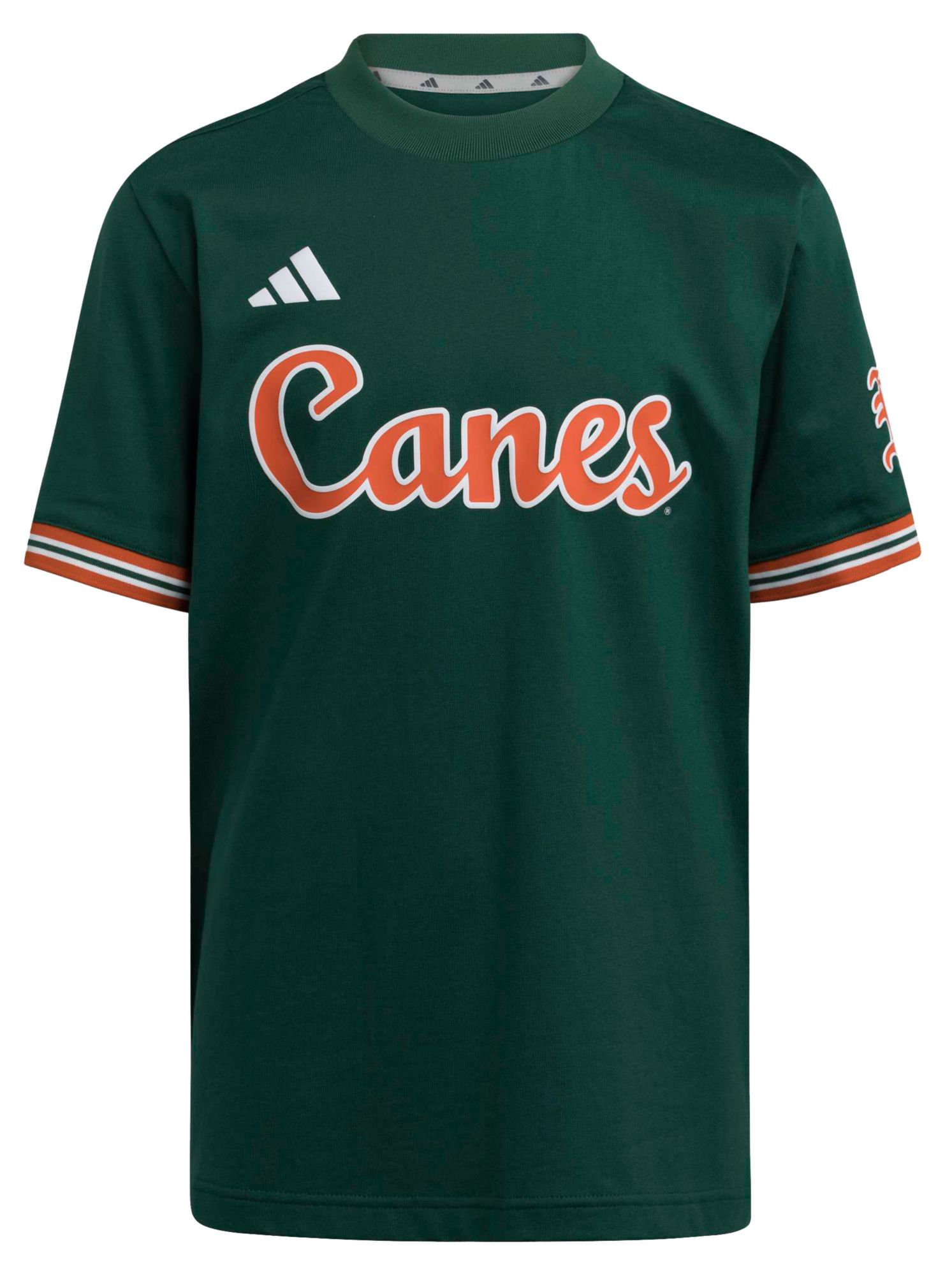 adidas Youth Miami Hurricanes Green Baseball Jersey