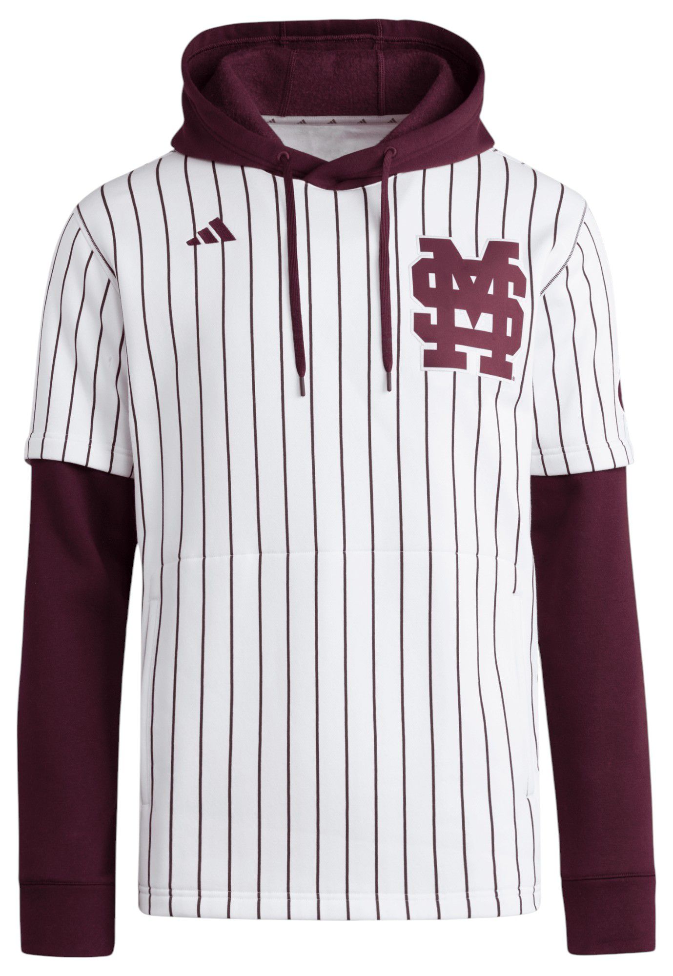 adidas Youth Mississippi State Bulldogs White Dugout Pullover Hoodie