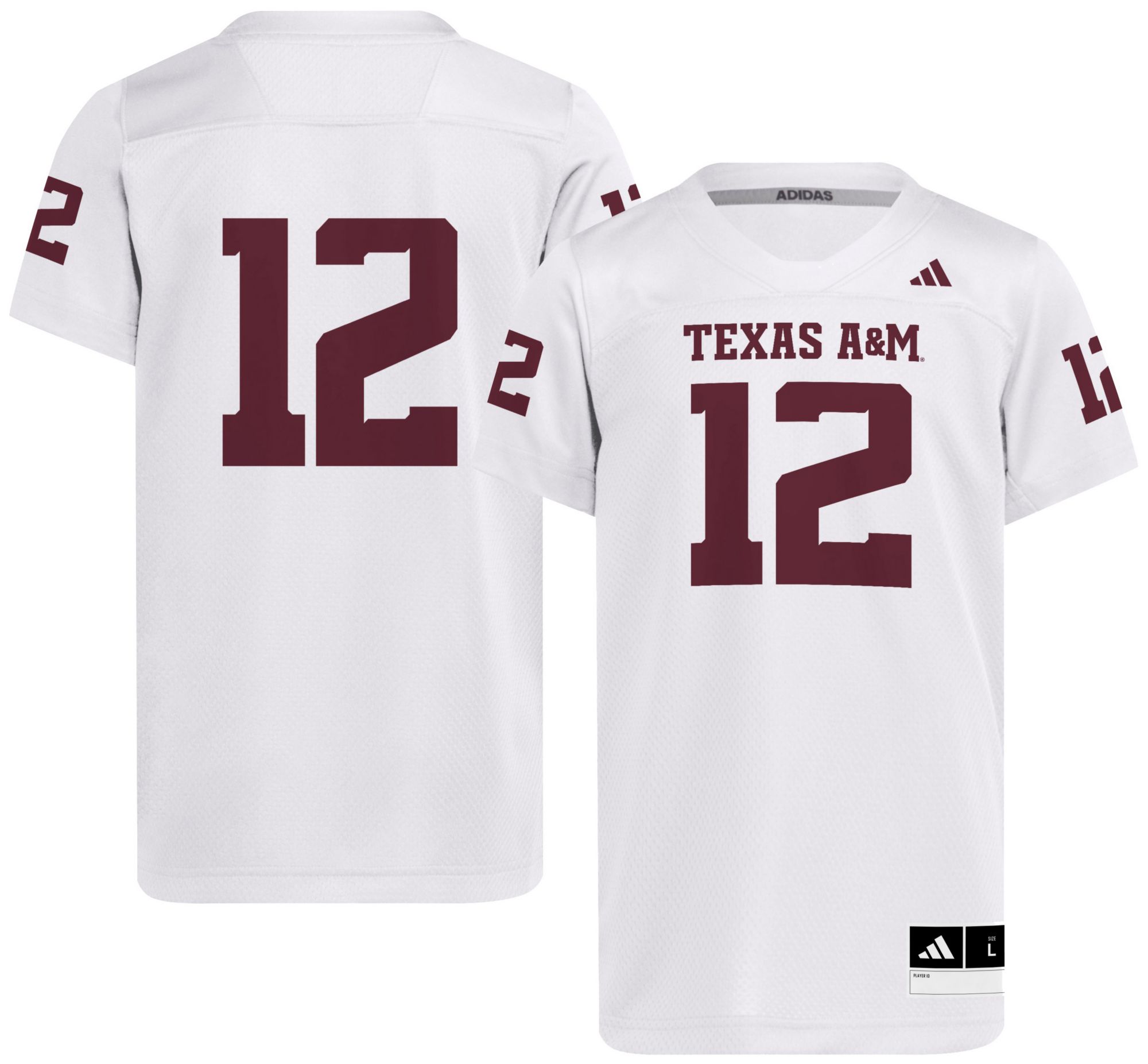 adidas Youth Texas A&M Aggies White Replica Jersey