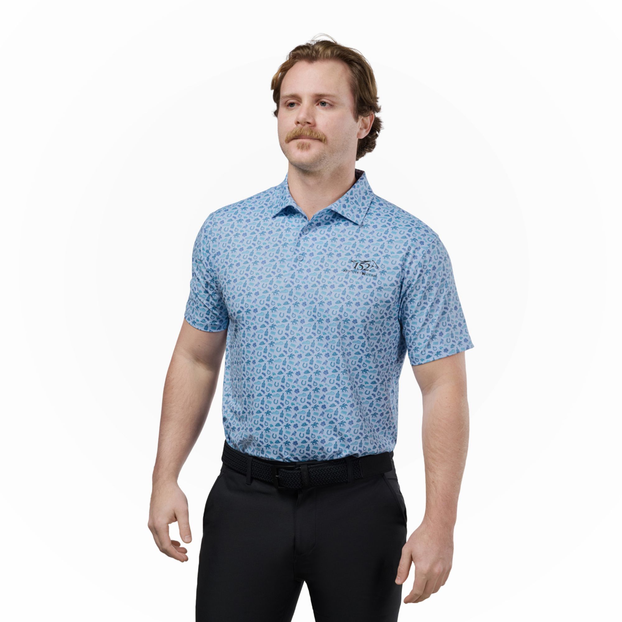 Barstool Sports Men's Kentucky Derby Blue Icon Polo