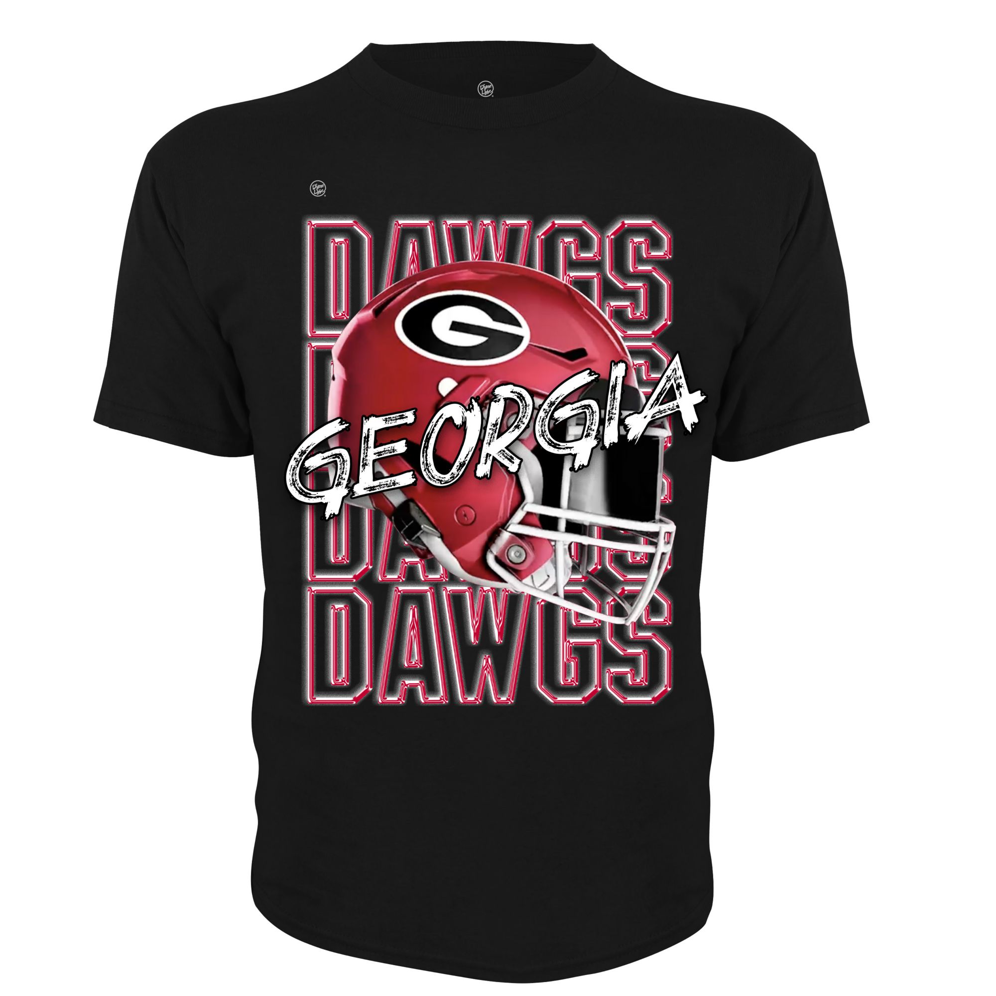 Dyme Lyfe Men's Georgia Bulldogs Black Helmet Short Sleeve T-Shirt