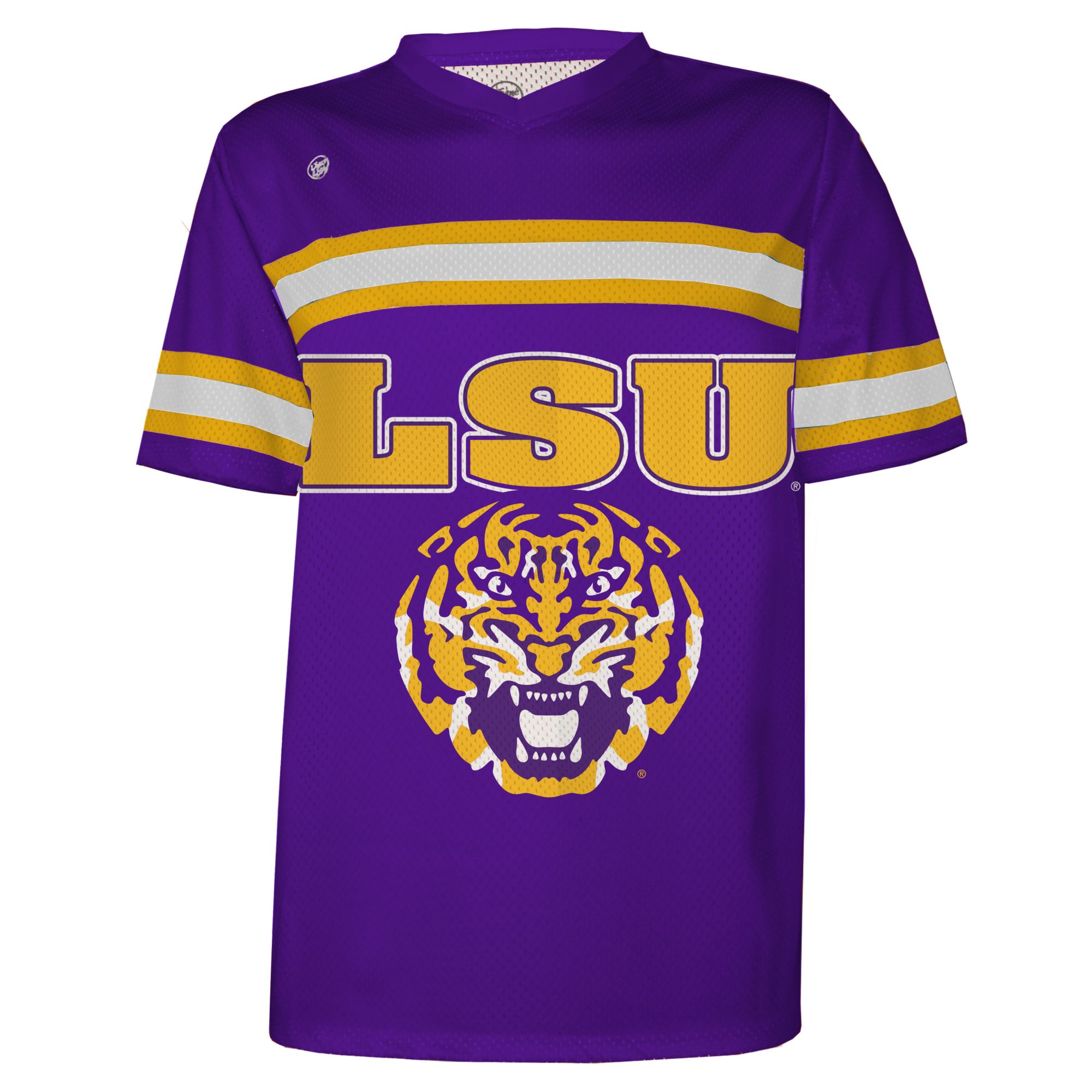 Dyme Lyfe Men's LSU Tigers Purple V-Neck Open Hole Mesh Jersey