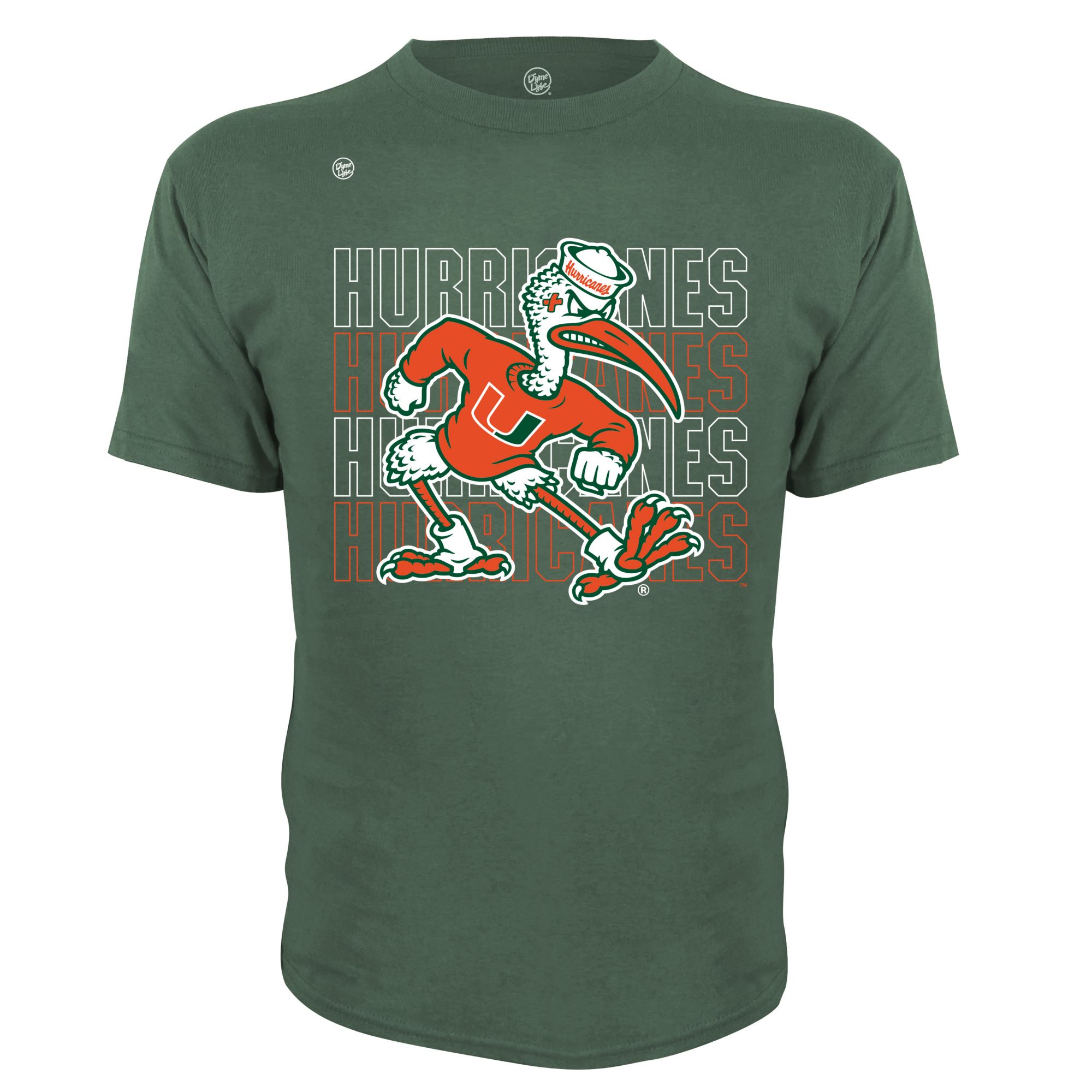 Dyme Lyfe Men's Miami Hurricanes Green T-Shirt