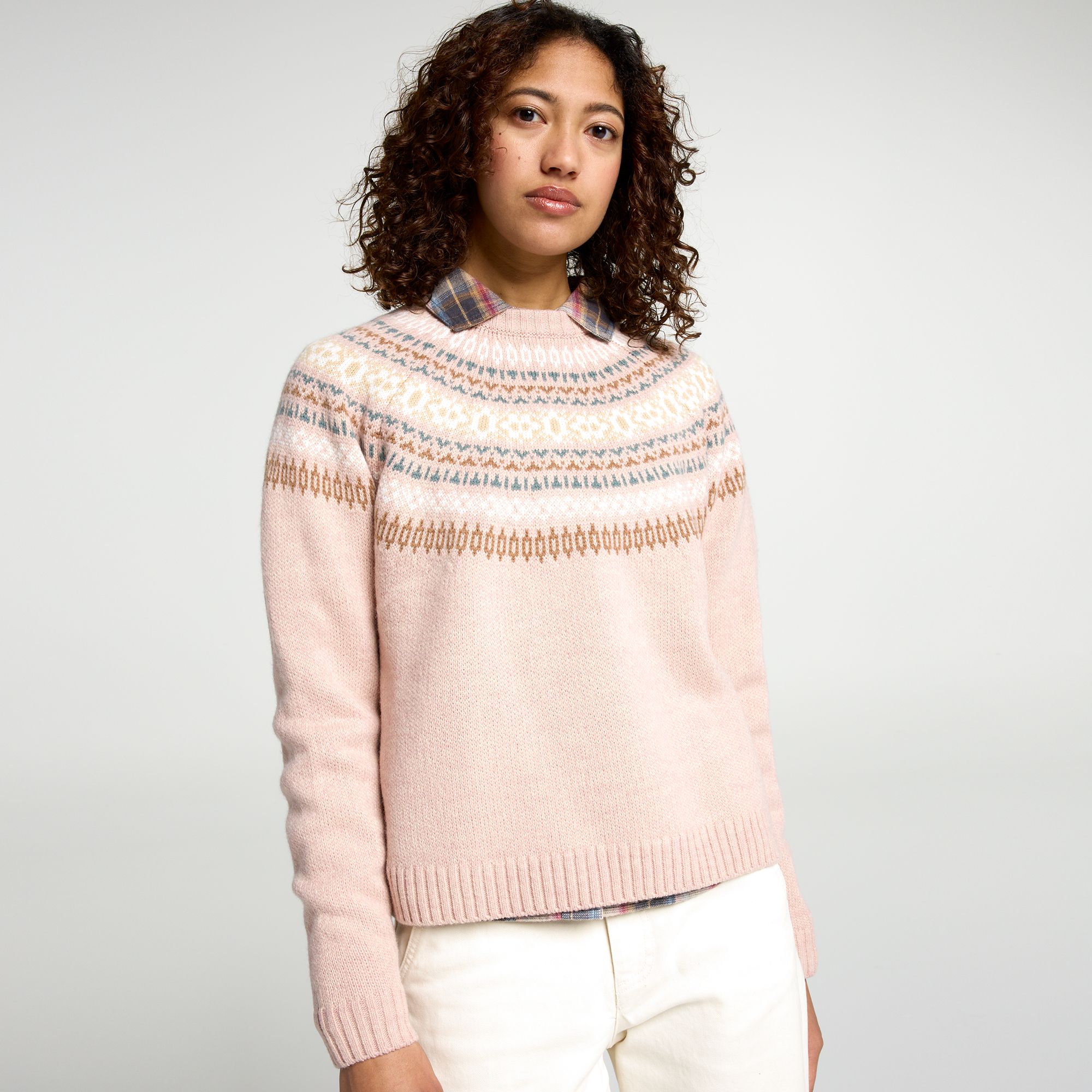 Dusty Pink Fair Isle