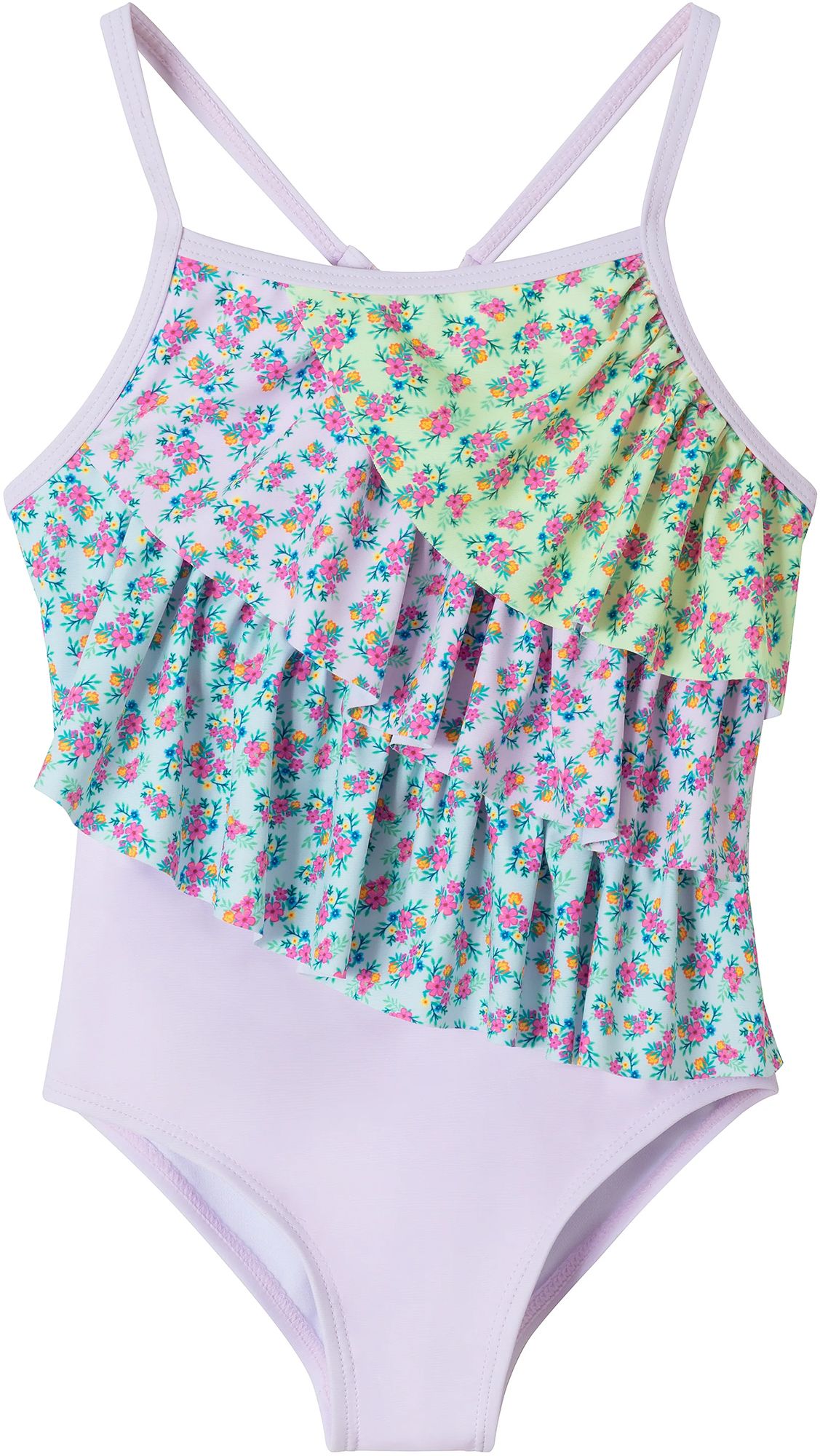 Andy & Evan Little Girls' Pink Floral One Piece Swimsuit