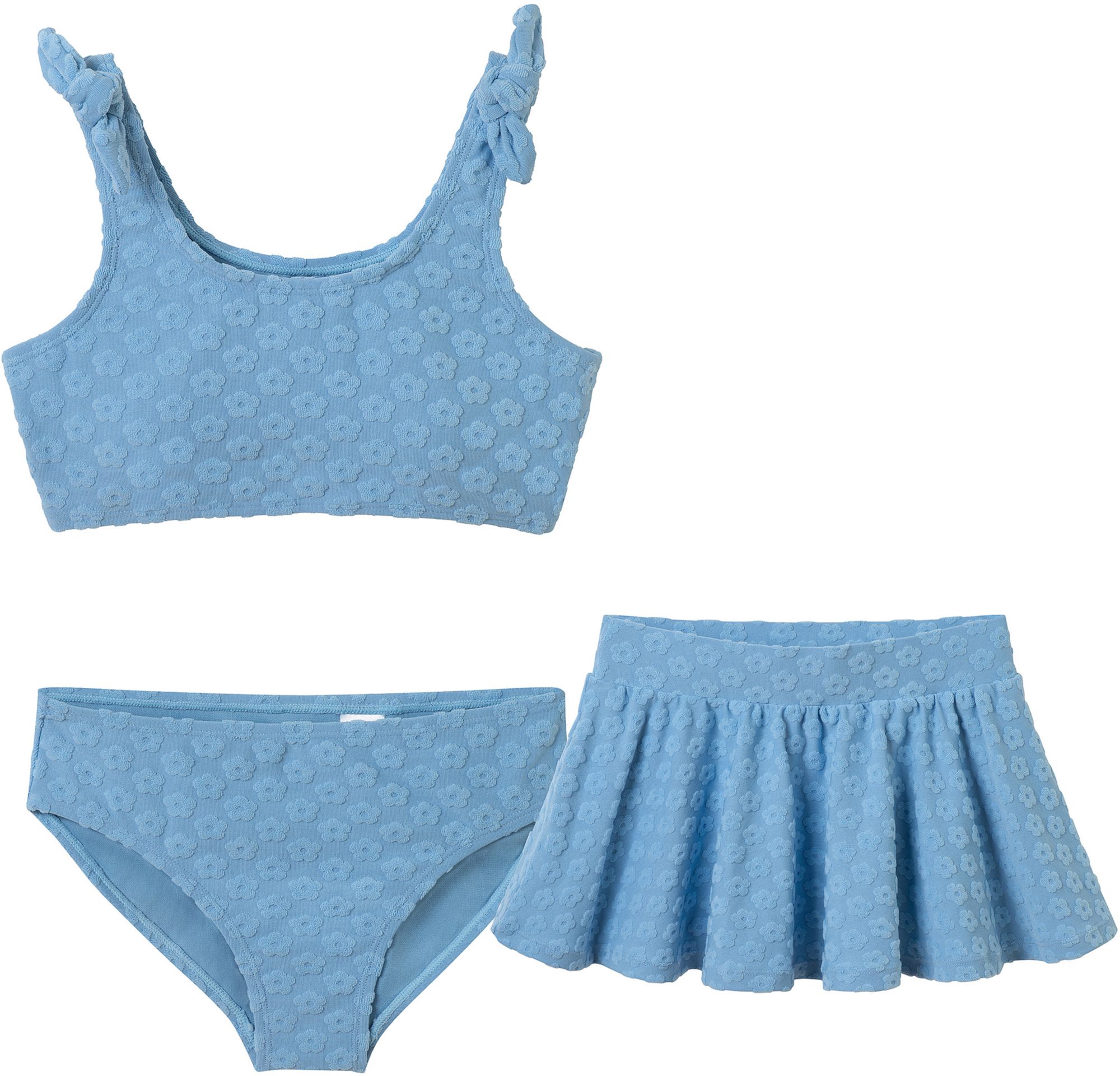 Andy &amp; Evan Girls' Jacquard 3-Piece Bikini &amp; Skirt Set