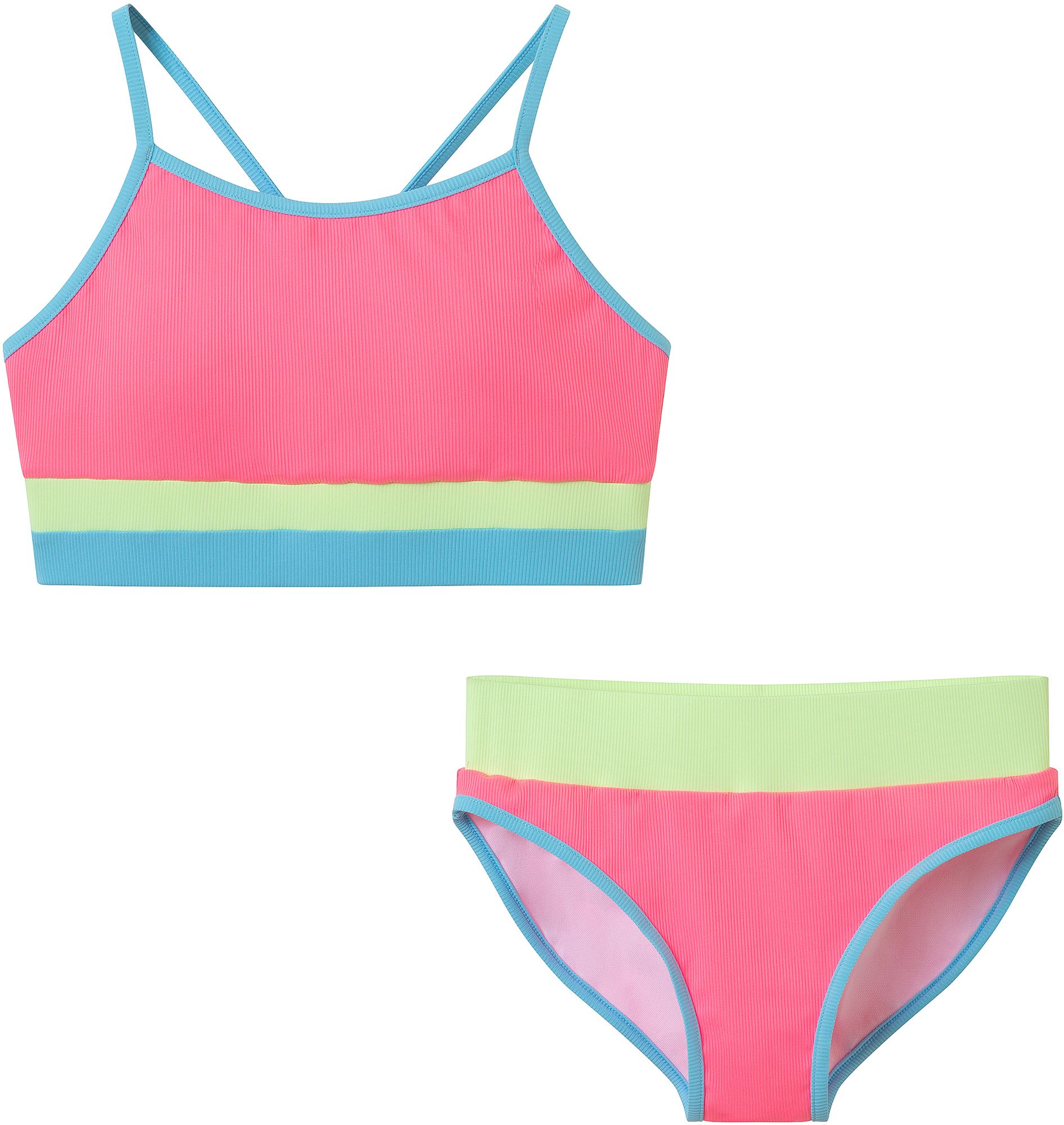 Andy &amp; Evan Ribbed Colorblock Bikini Set
