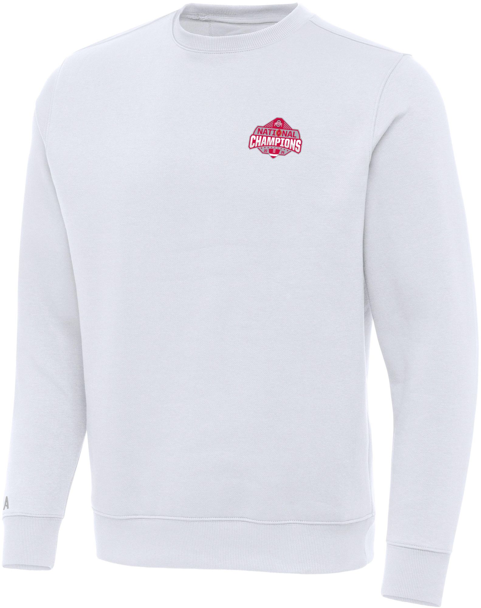 Antigua Adult 2024-25 National Champions Ohio State Buckeyes Victory White Crew Sweatshirt