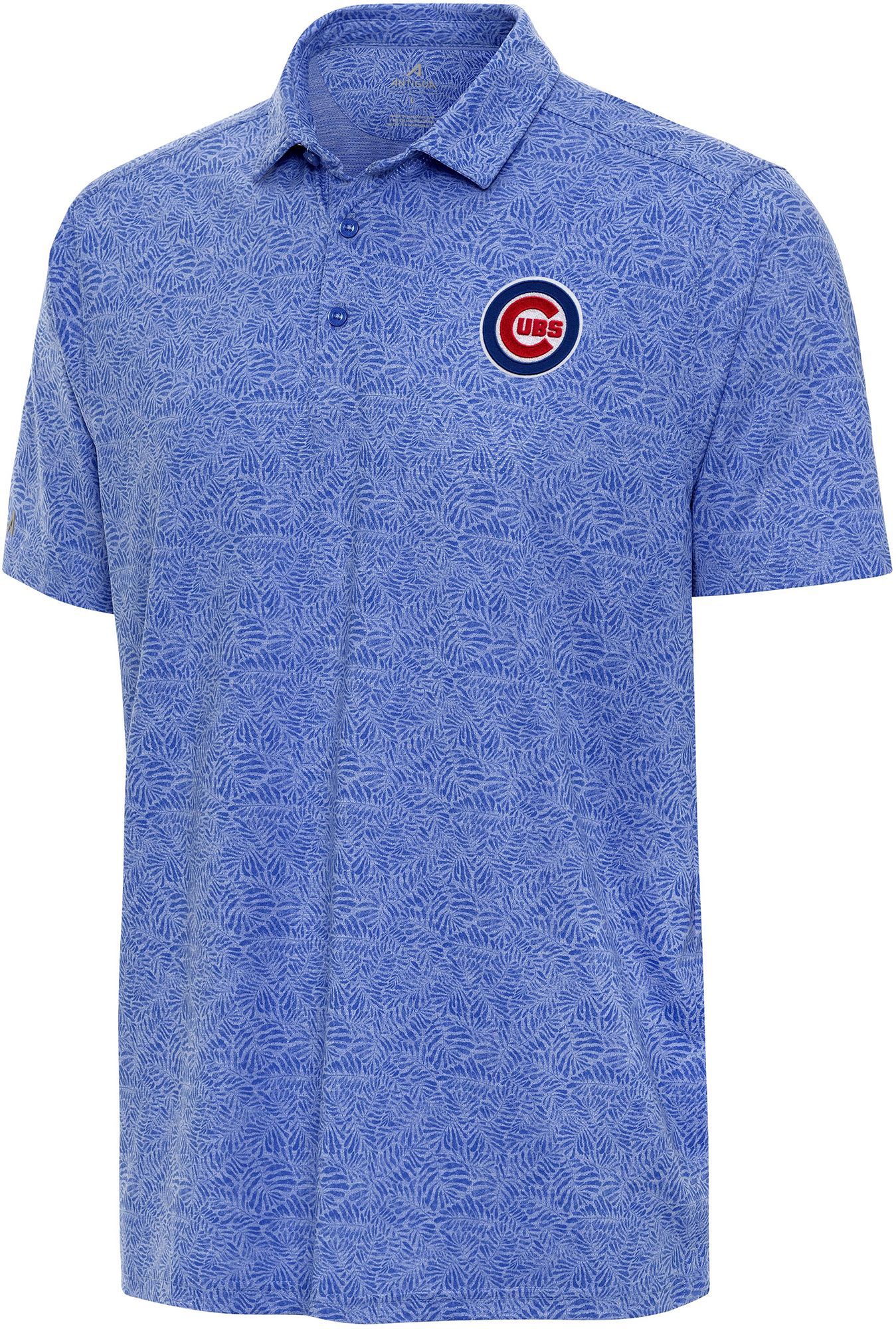 Antigua Men's Chicago Cubs Royal Tentril Polo