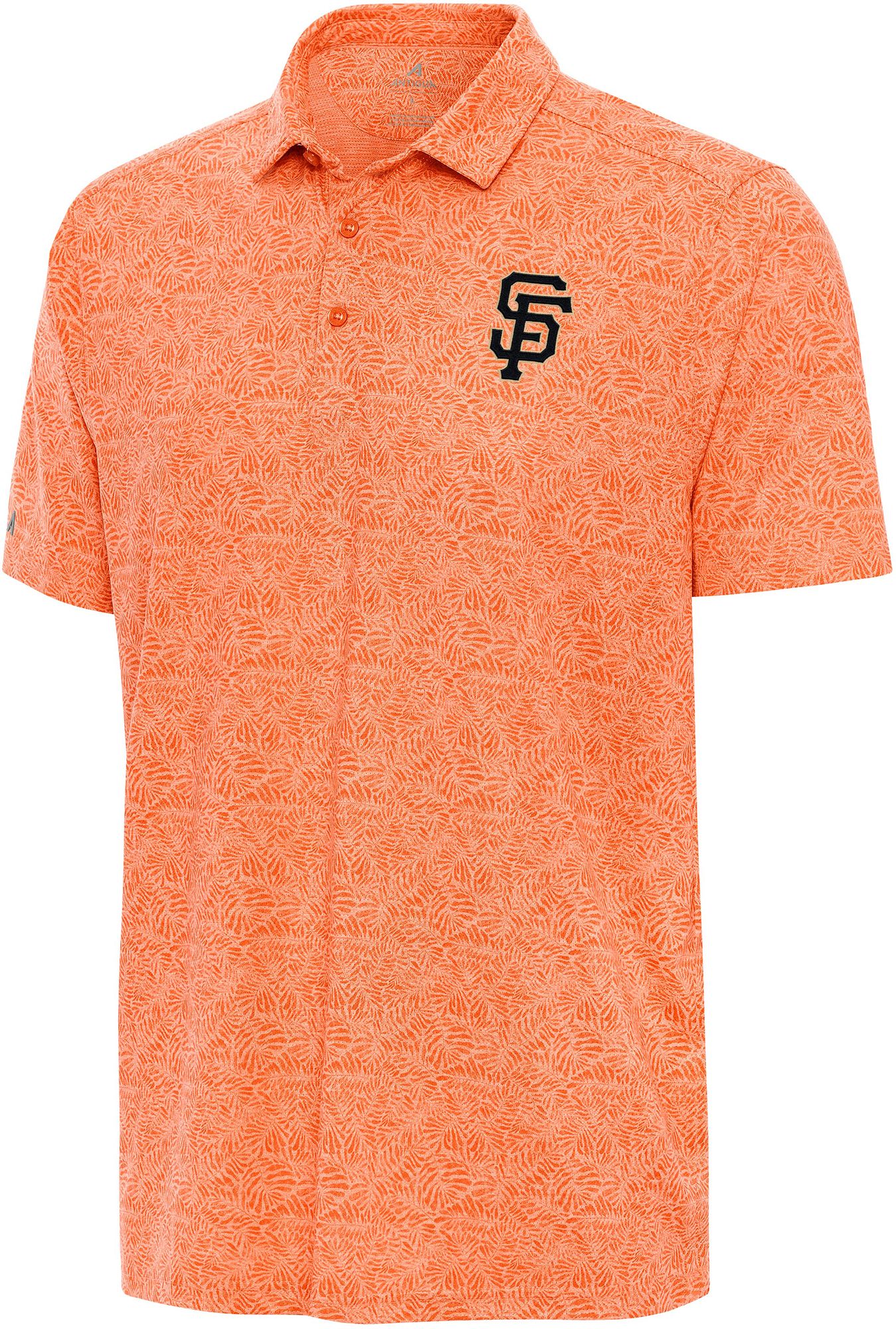 Antigua Men's San Francisco Giants Orange Tentril Polo