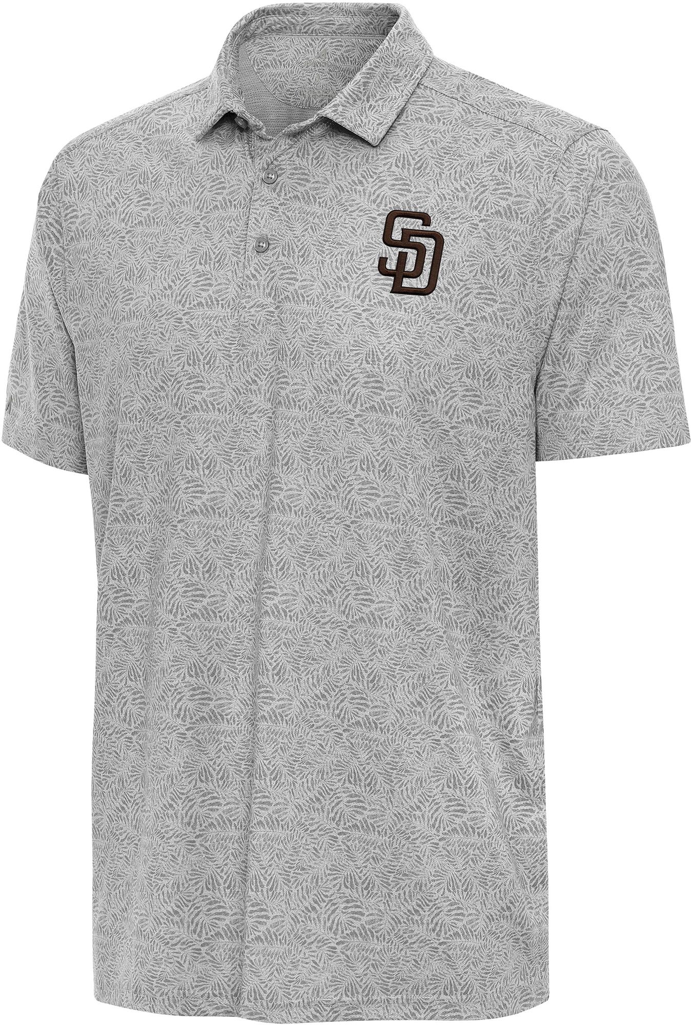 Antigua Men's San Diego Padres Grey Tentril Polo