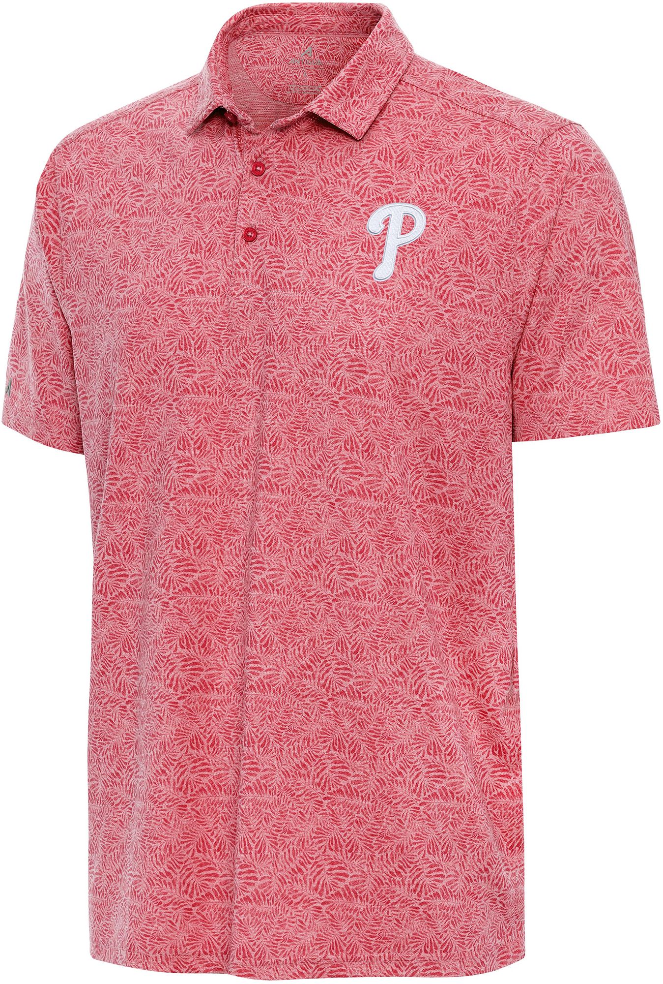 Antigua Men's Philadelphia Phillies Red Tentril Polo