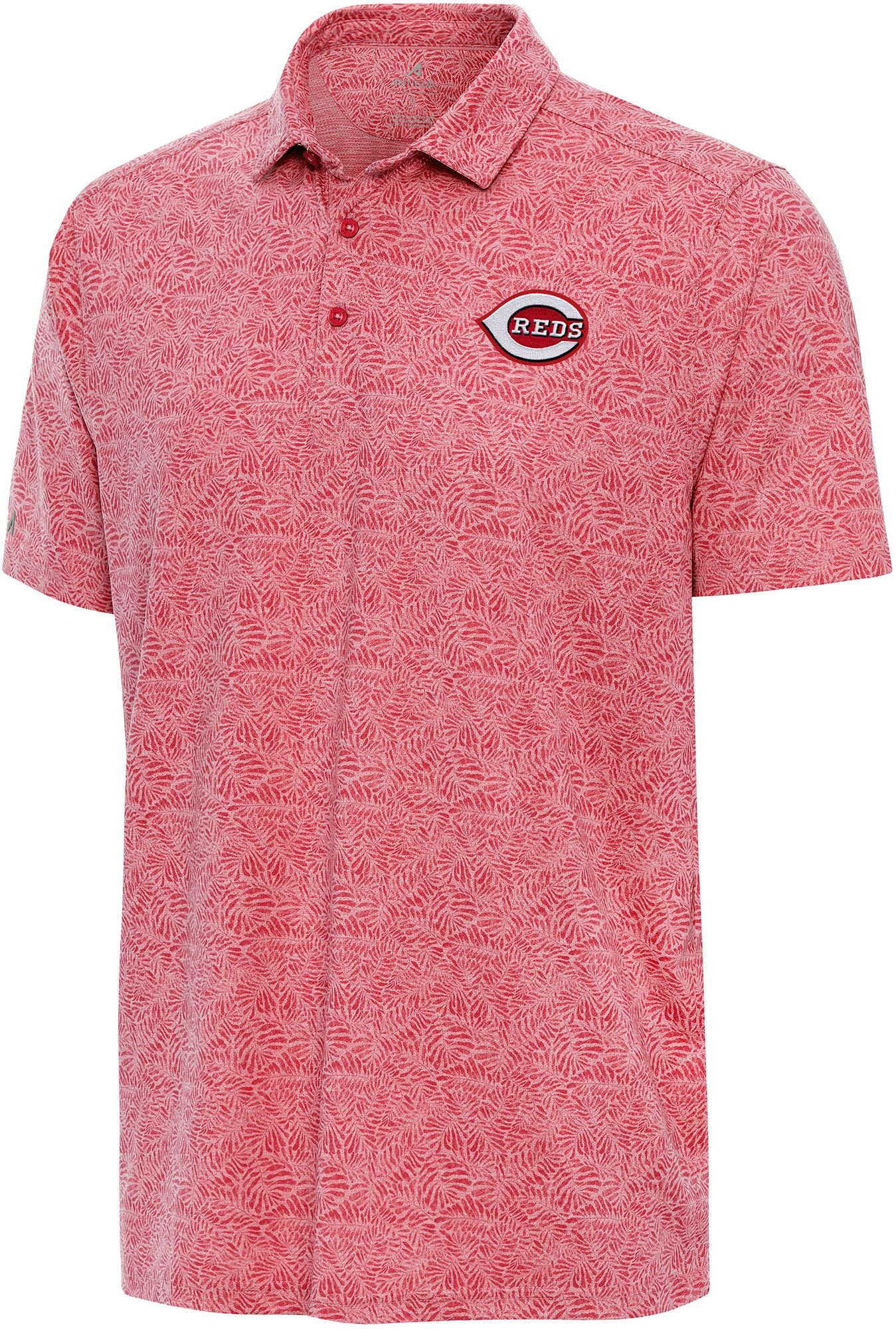 Antigua Men's Cincinnati Reds Red Tentril Polo